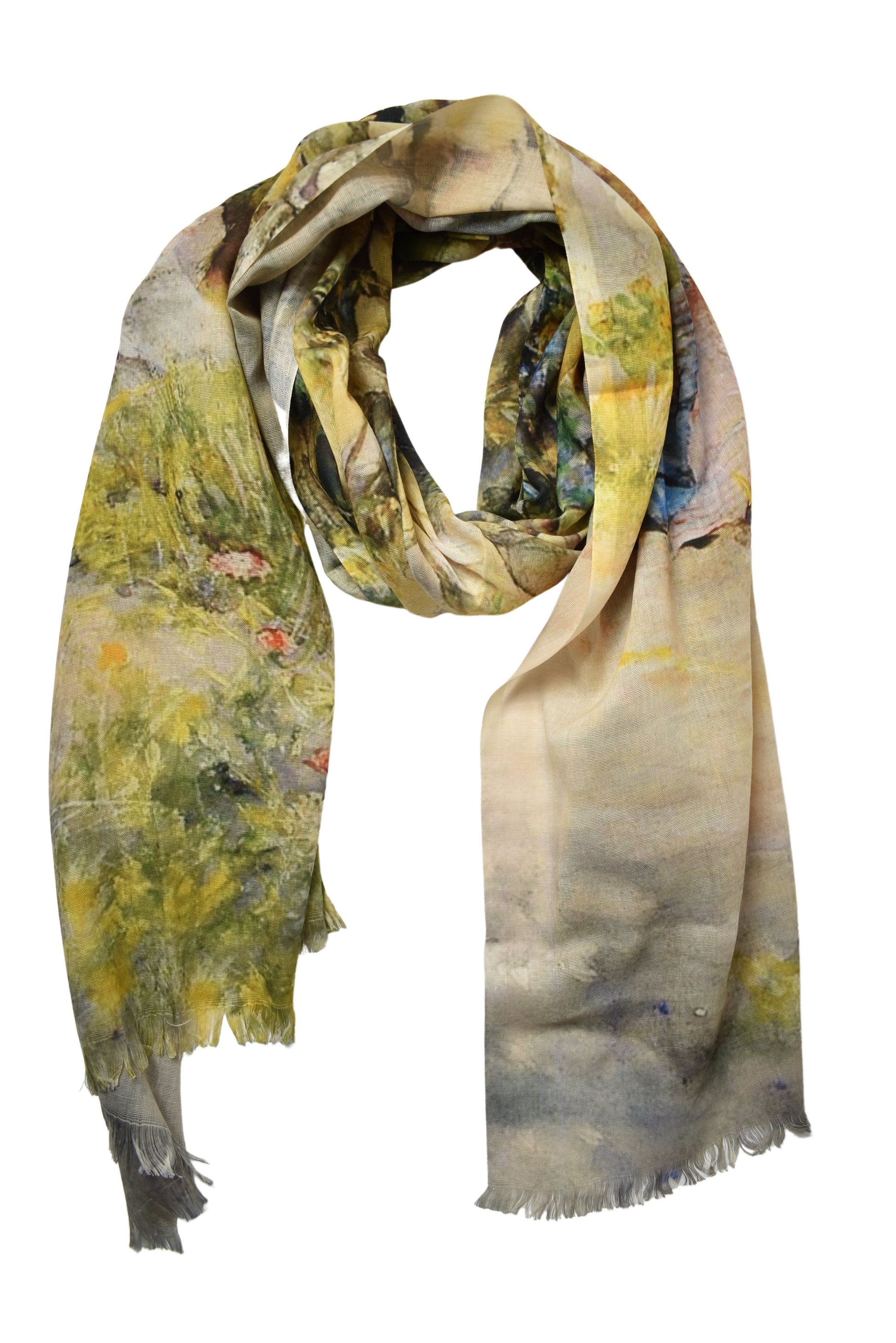 Foulard Carl Larsson leggendo il giornale nel giardino