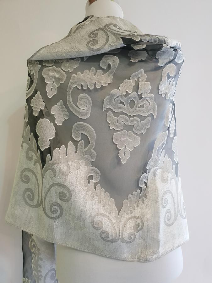Stola Damascata Argento/nero