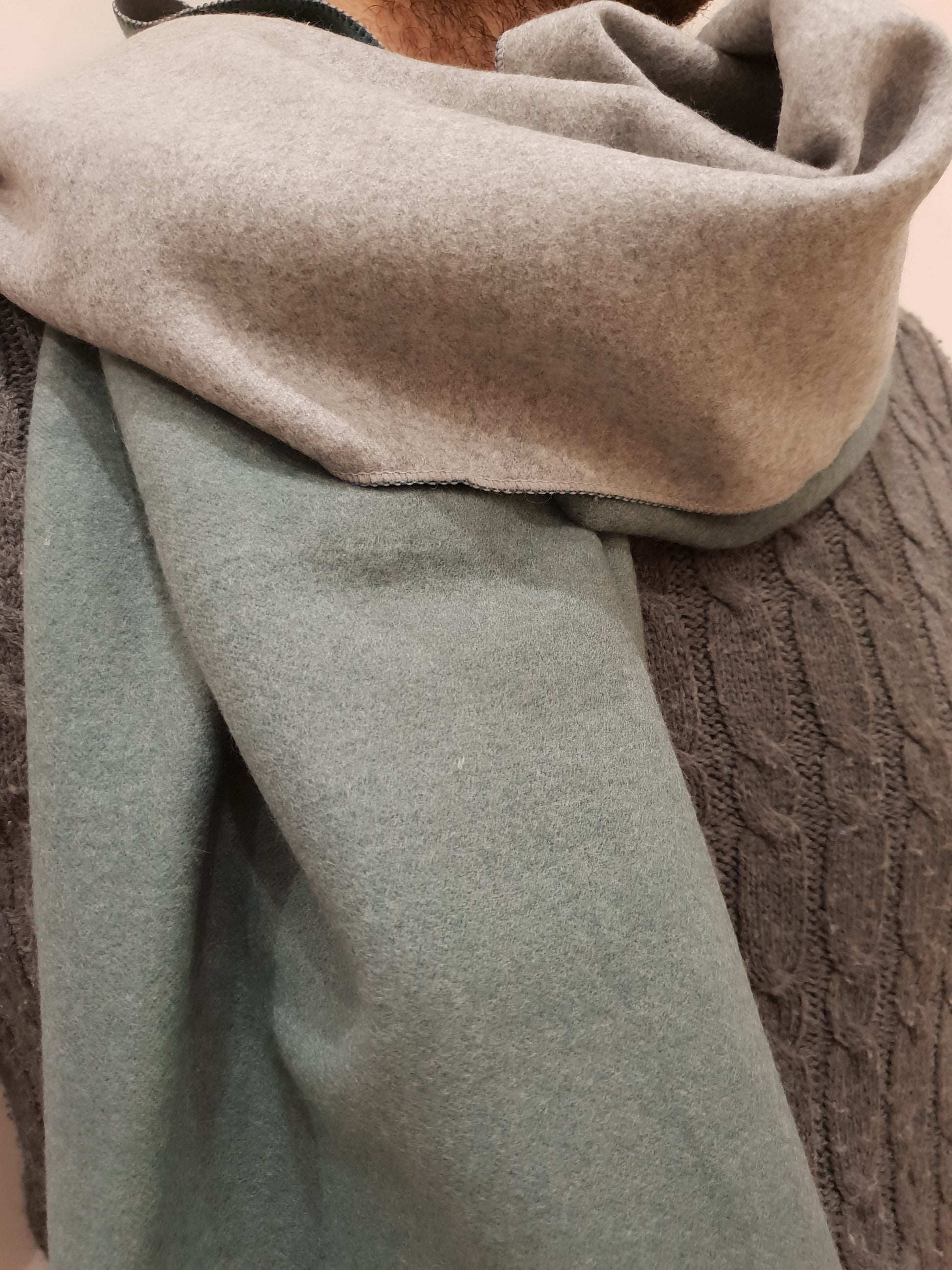 Sciarpone Double face Unisex con Cashmere