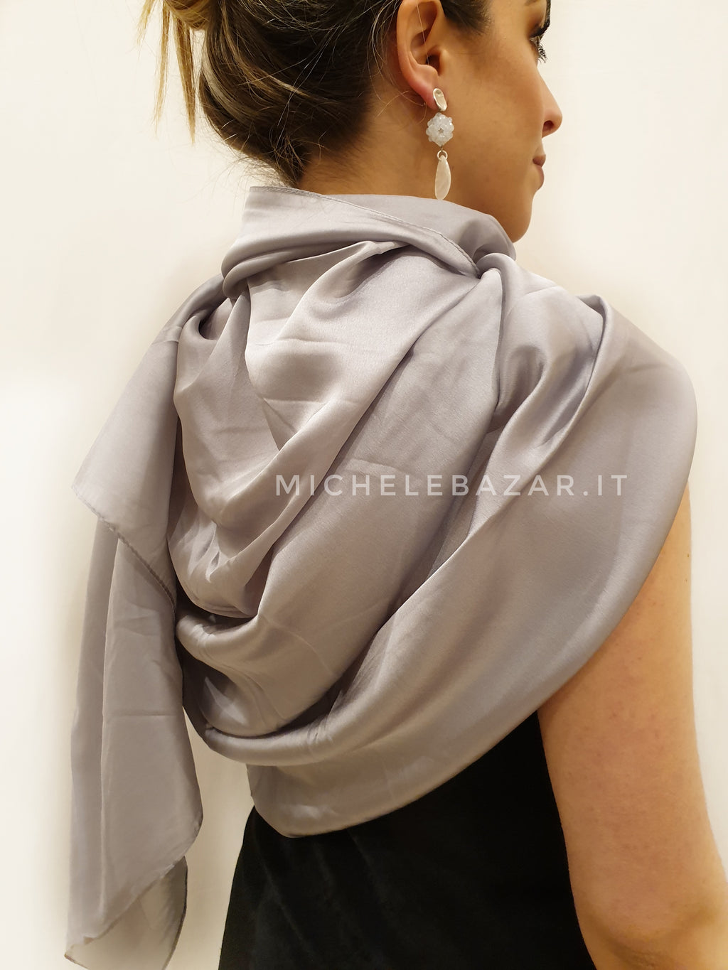 Stola liscia lucida con Seta