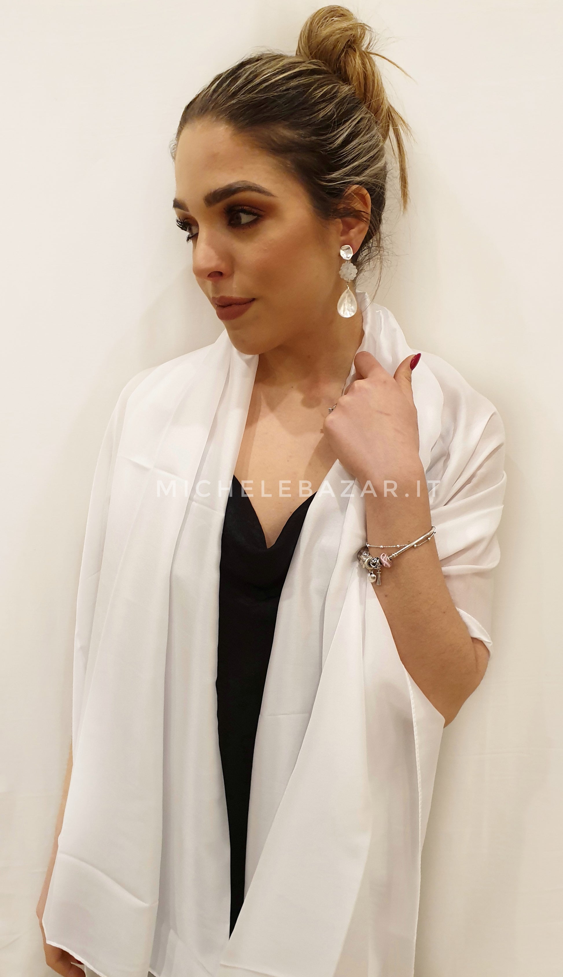 Stola liscia lucida con Seta