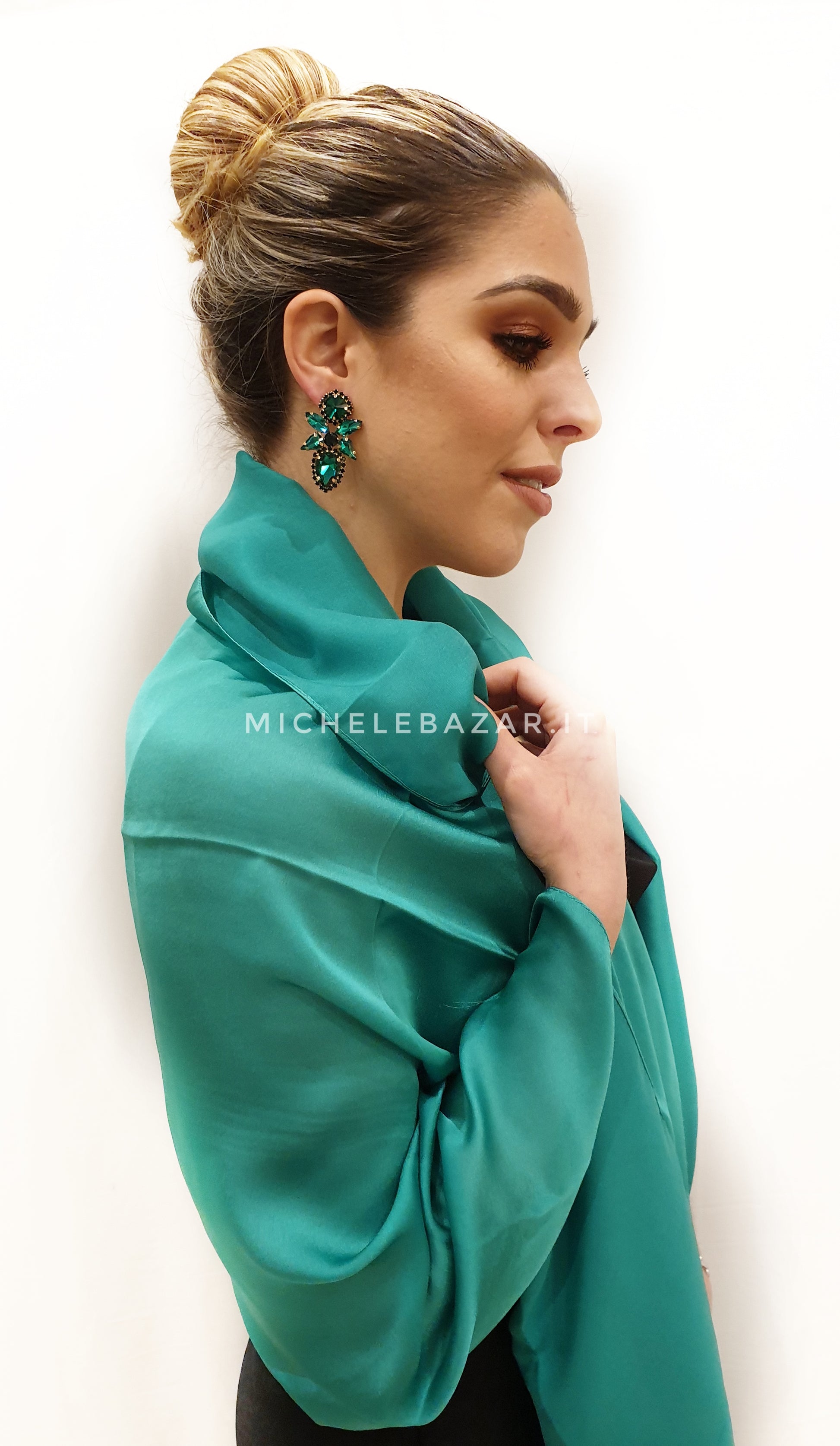 Stola liscia lucida con Seta