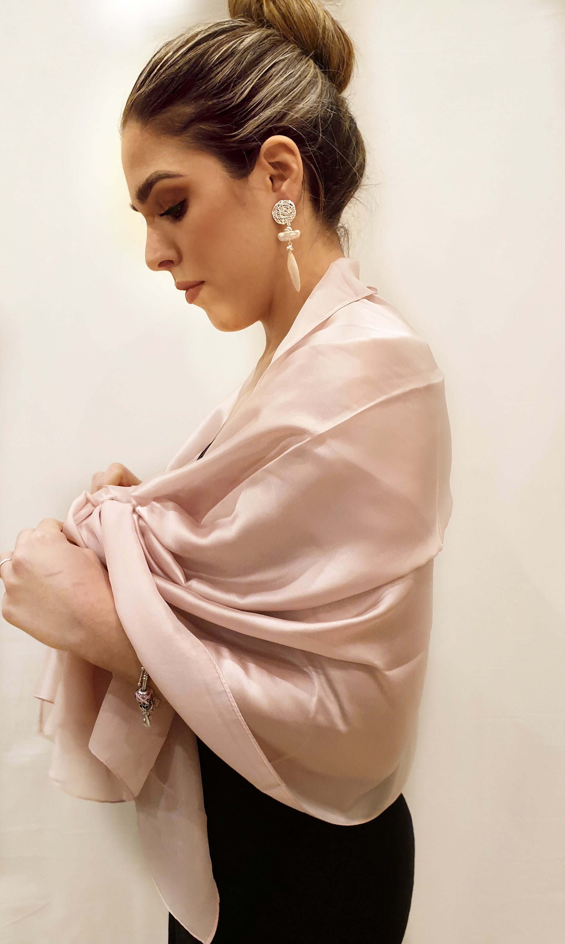 Stola liscia lucida con Seta