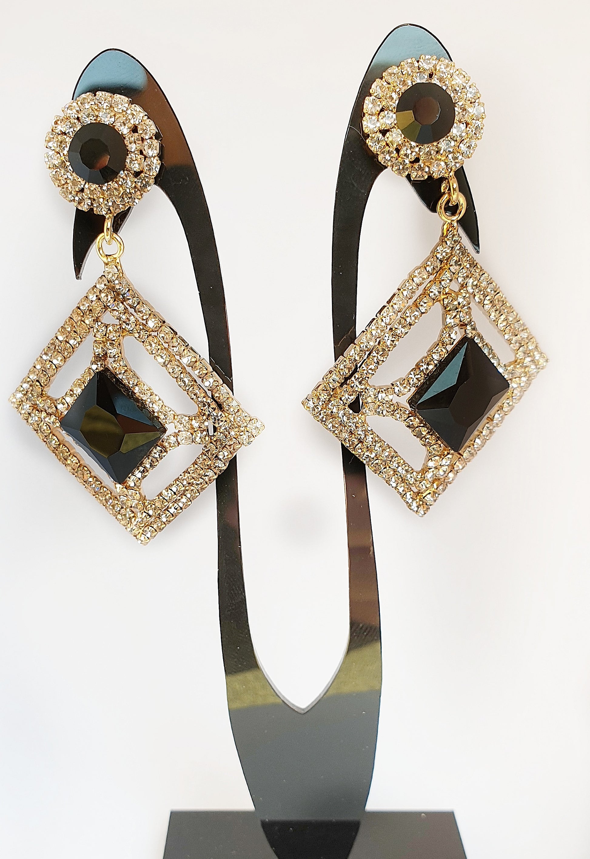 Orecchini a rombo con brillantini