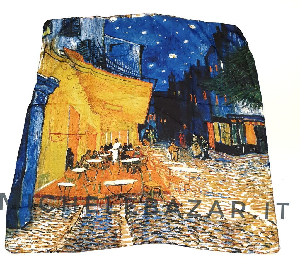 Foulard quadrato "Terrazza del caffè la sera"