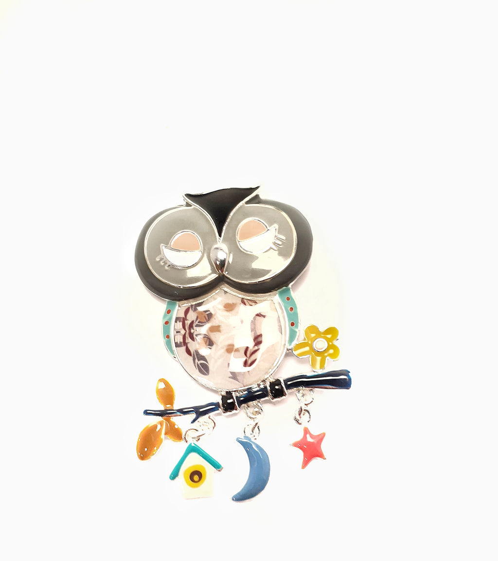 Spilla gufetto con pendenti