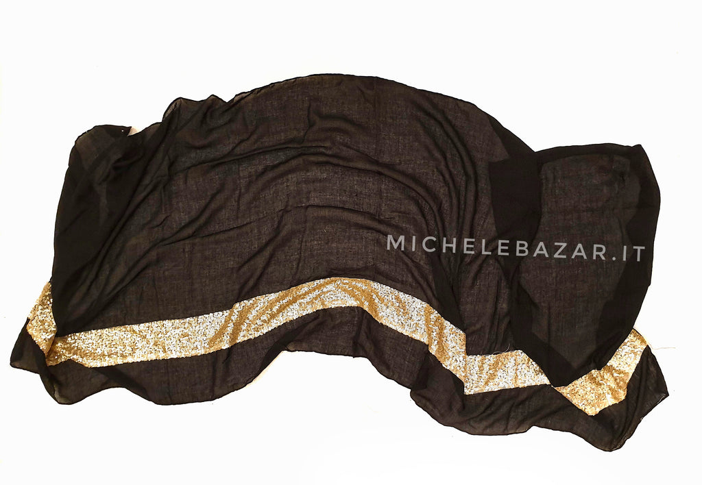 Stola/pashmina simil cotone -Gai Mattiolo- con paillettes