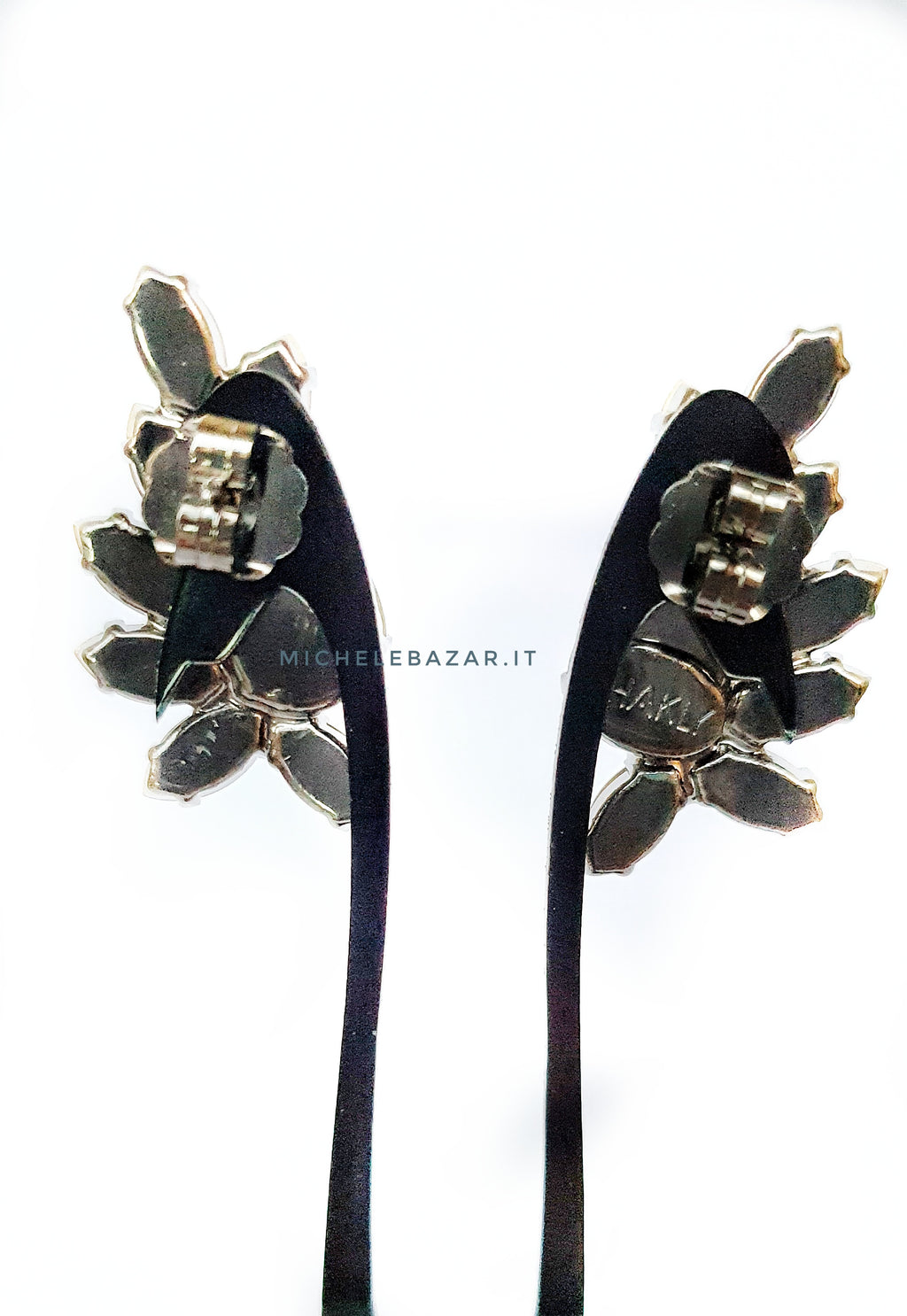 SHAKLY: Orecchini foglie grigio-made in Italy