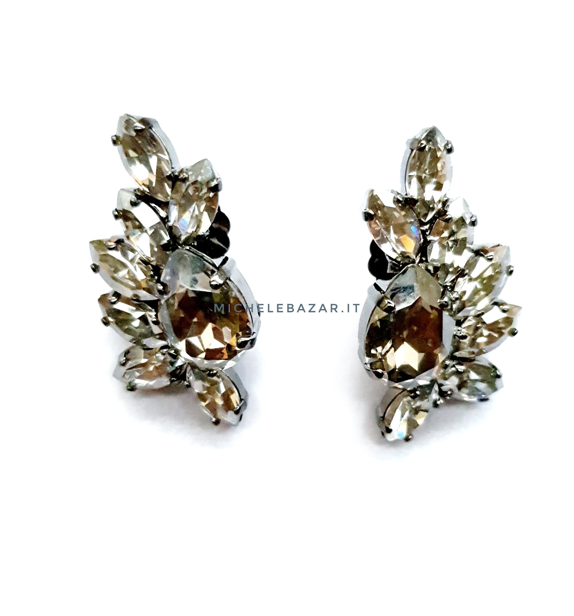 SHAKLY: Orecchini foglie grigio-made in Italy