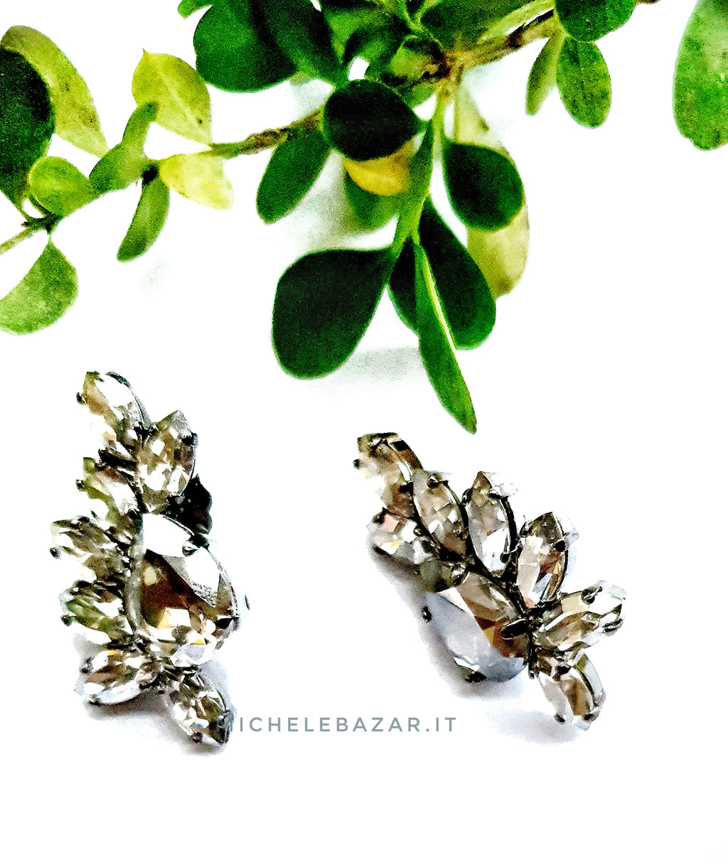 SHAKLY: Orecchini foglie grigio-made in Italy