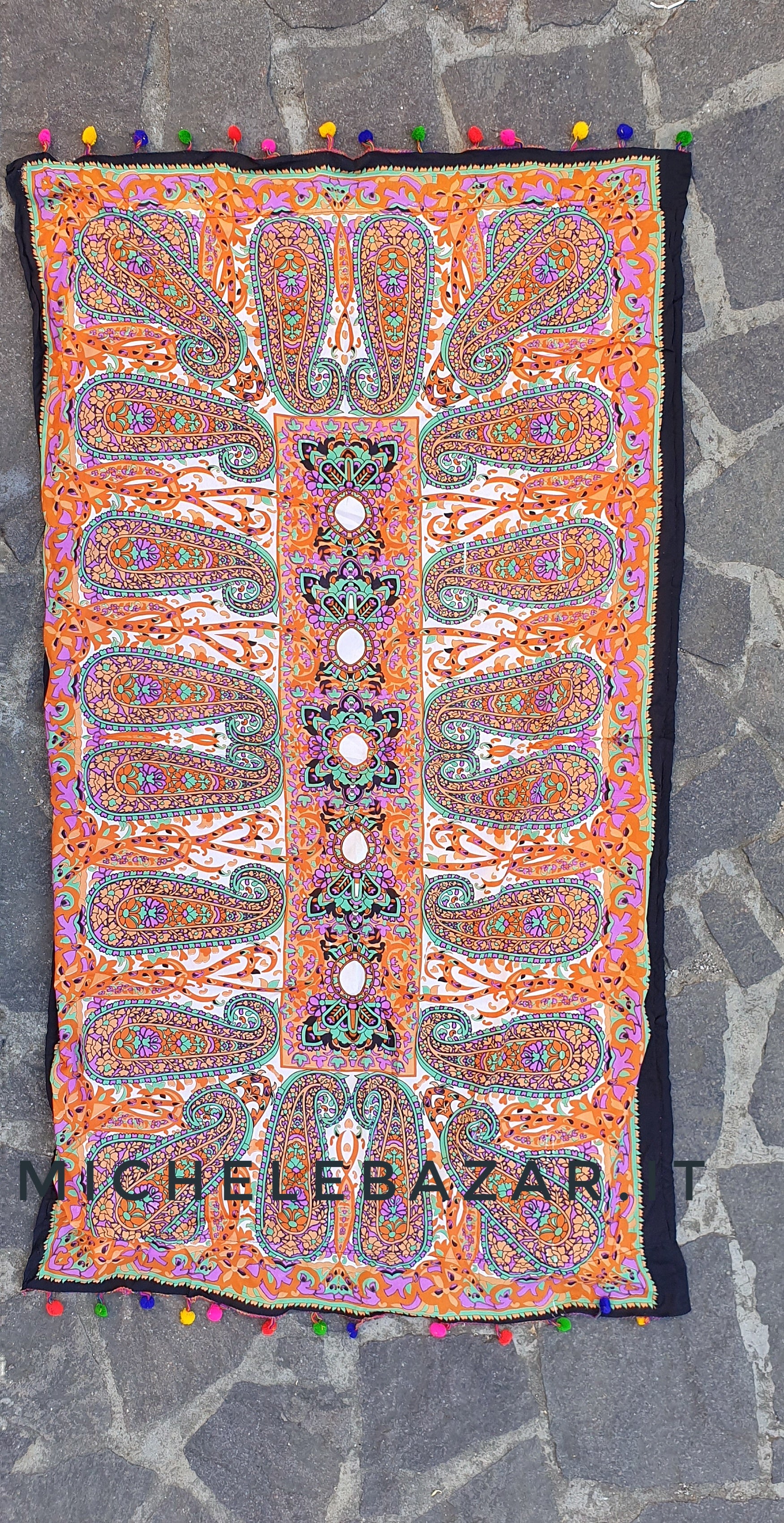 Telo mare fantasia in spugna-Arancio/fuxia