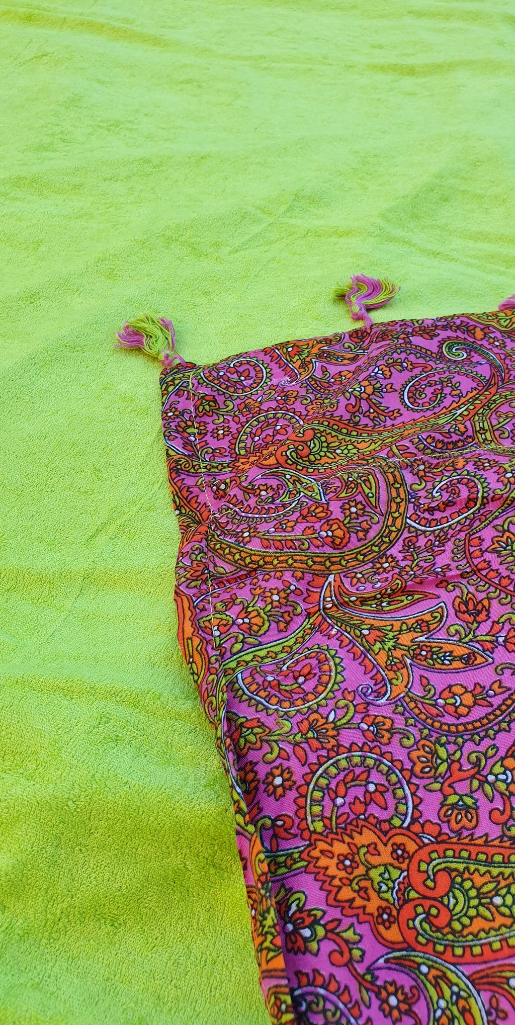 Telo mare in spugna fantasia Viola/Verde