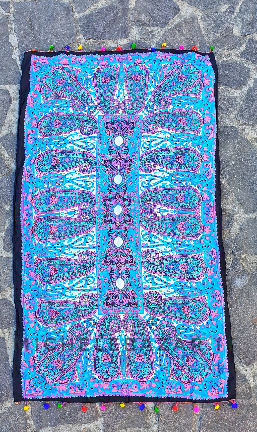 Telo mare in spugna fantasia-Celeste