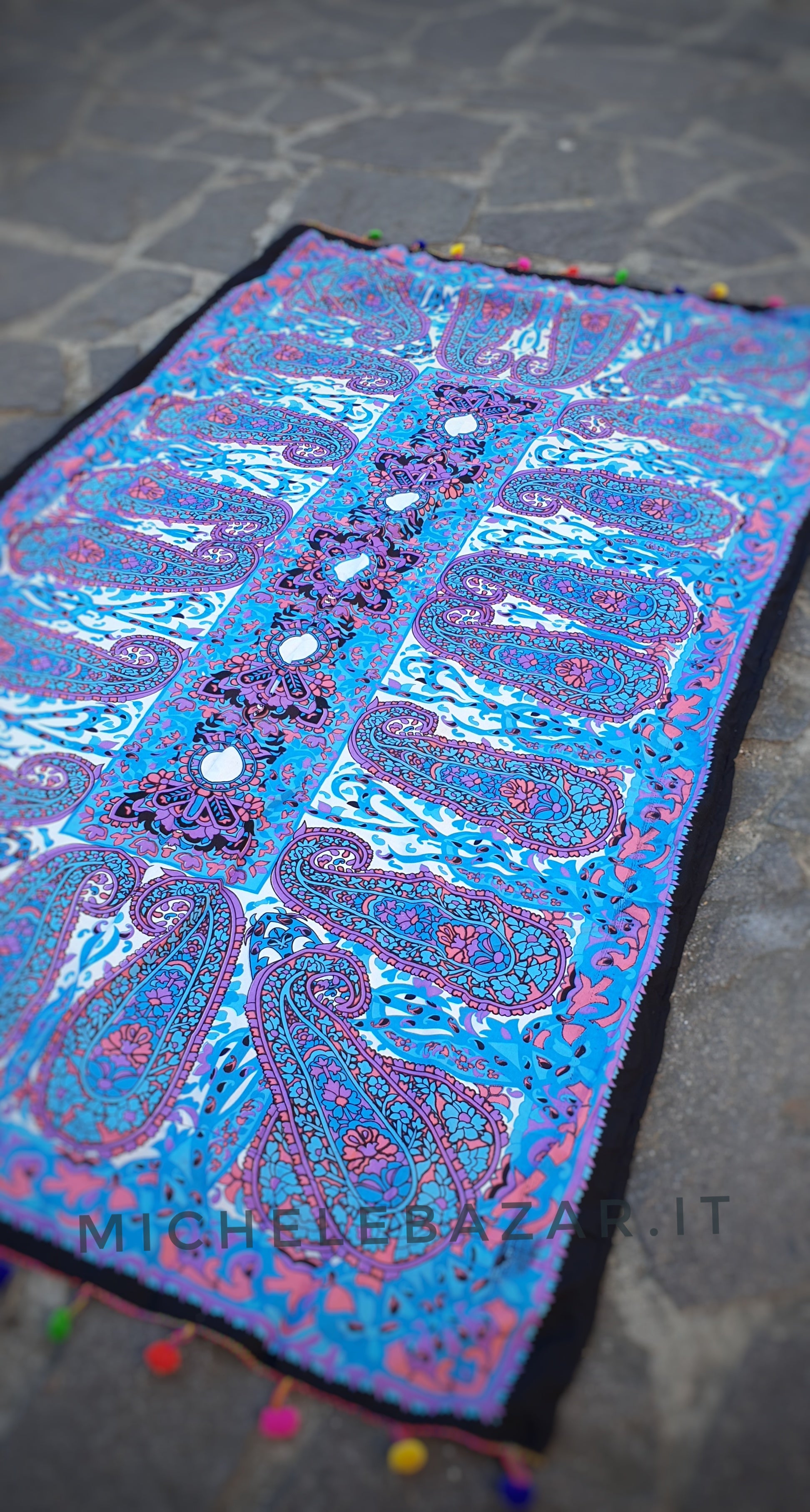 Telo mare in spugna fantasia-Celeste