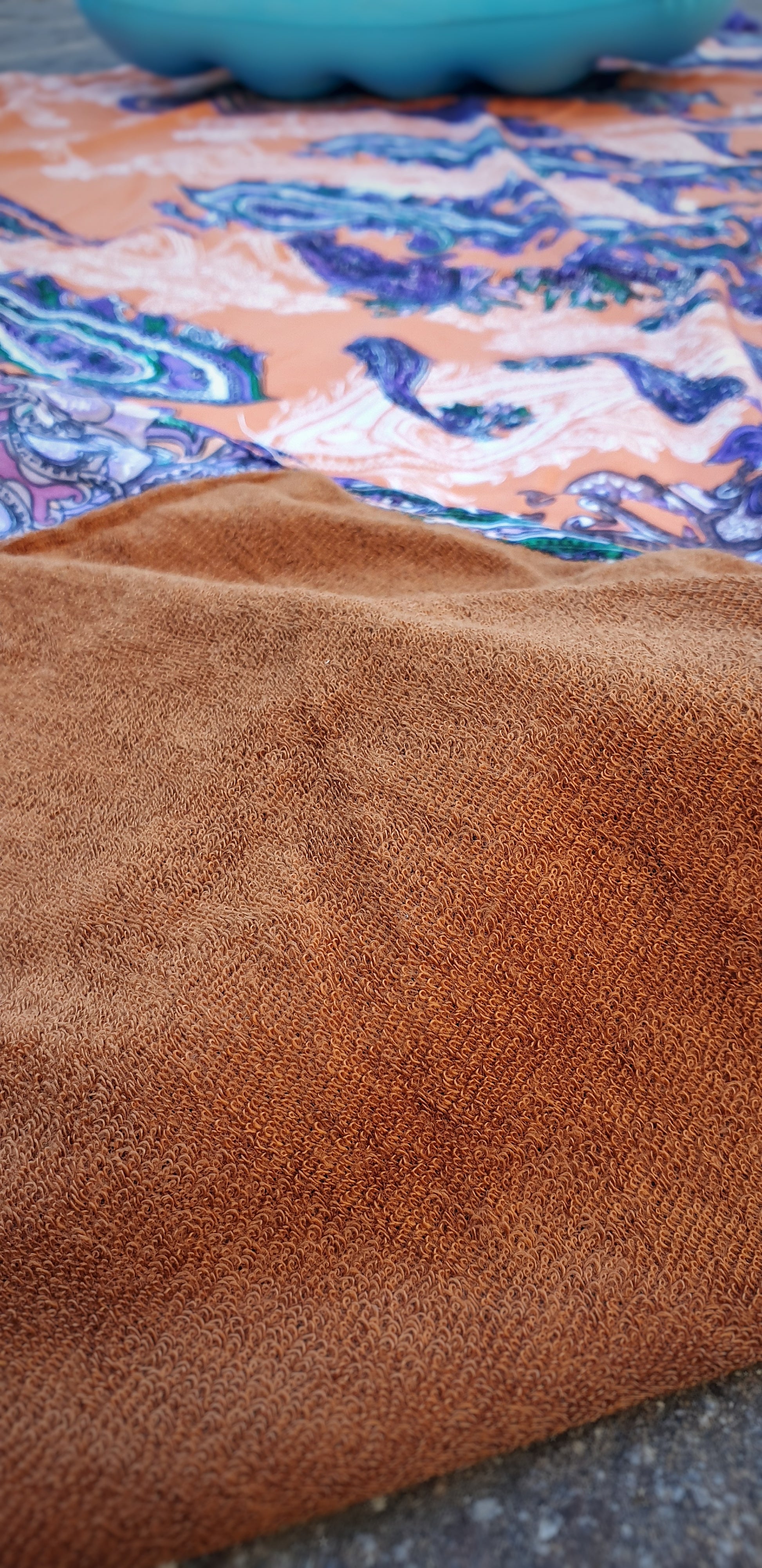 Telo mare in spugna fantasia-Arancio/viola