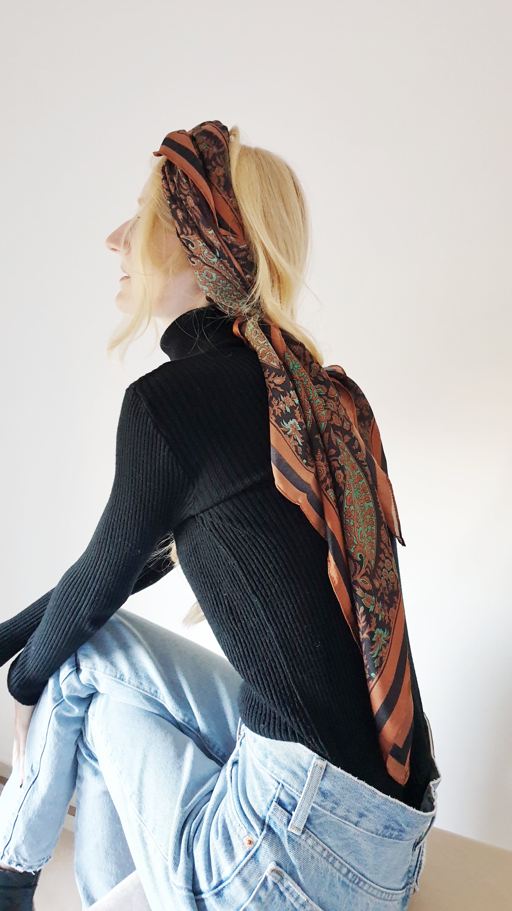 Foulard paisley marrone