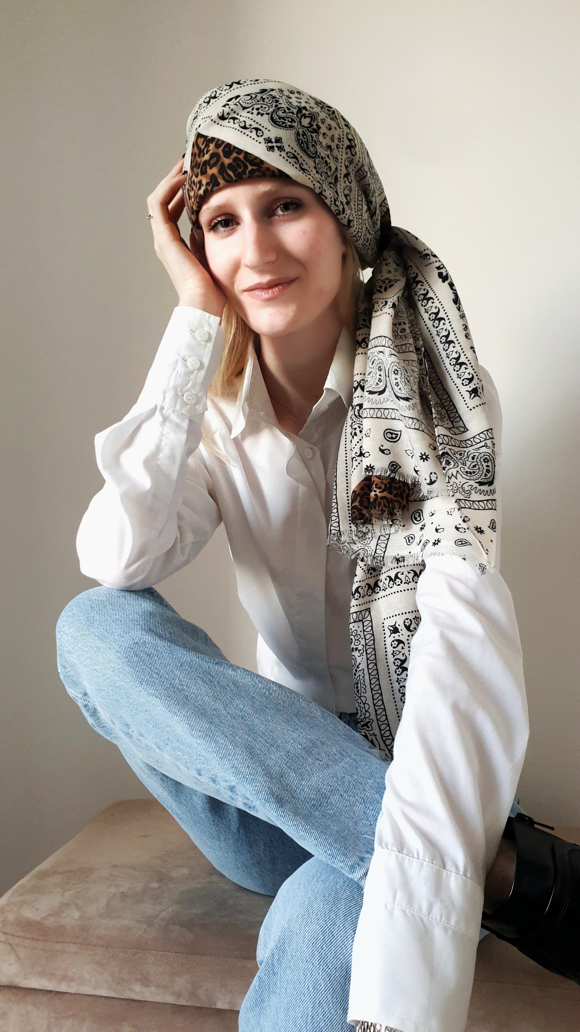 Foulard animalier paisley