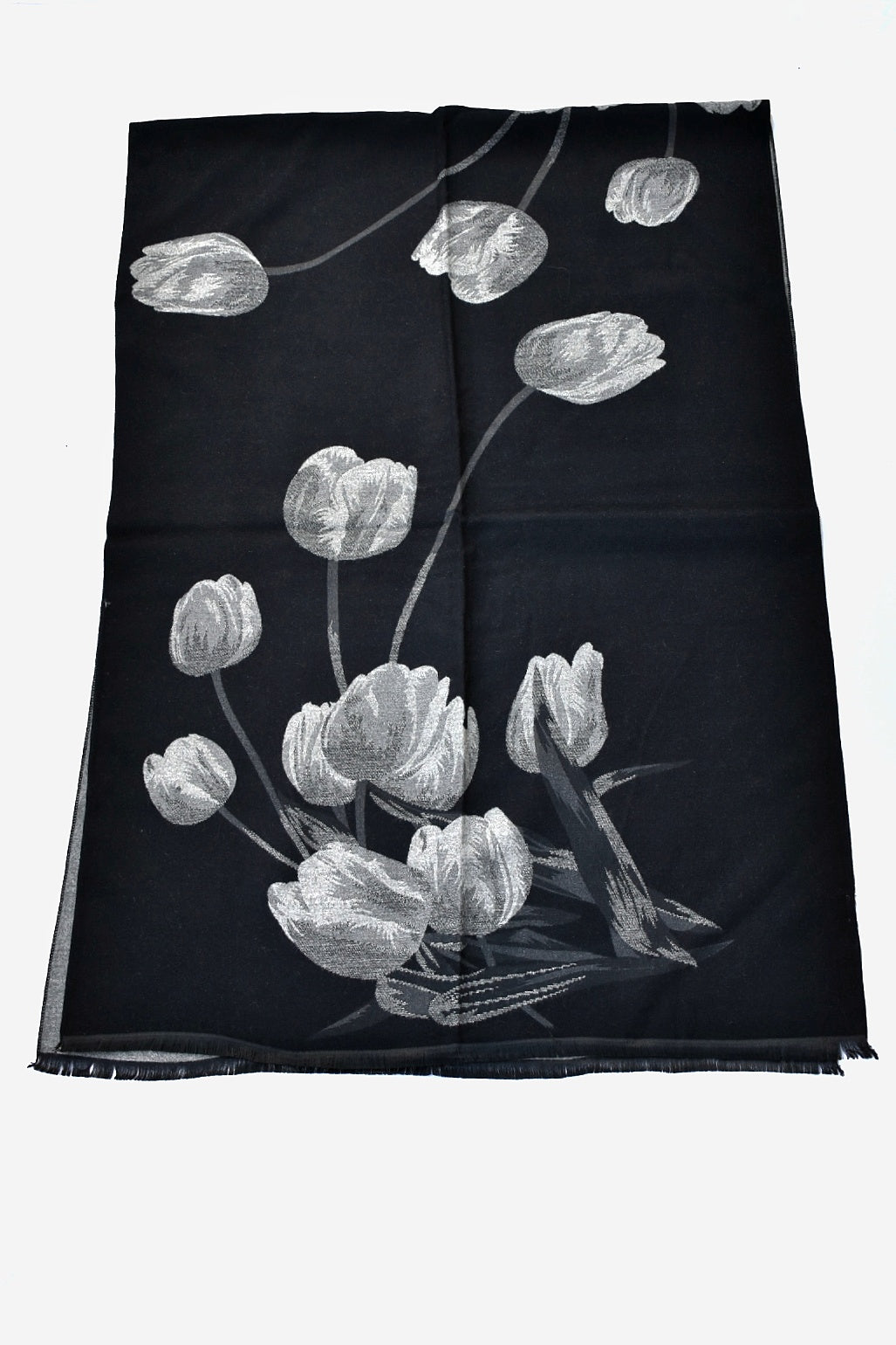 Sciarpa morbida tulipani