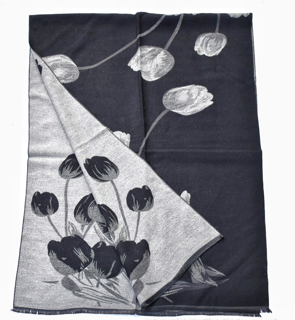 Sciarpa morbida tulipani