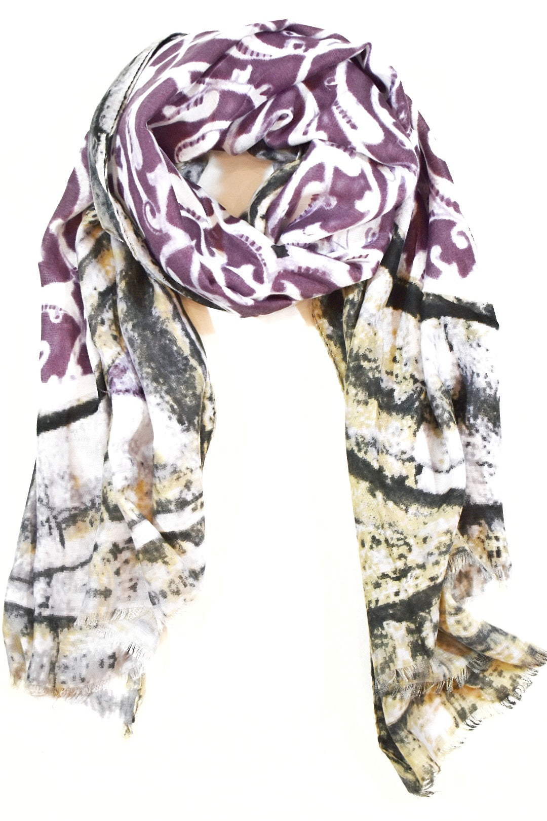 Foulard maxi con stampa ghirigori