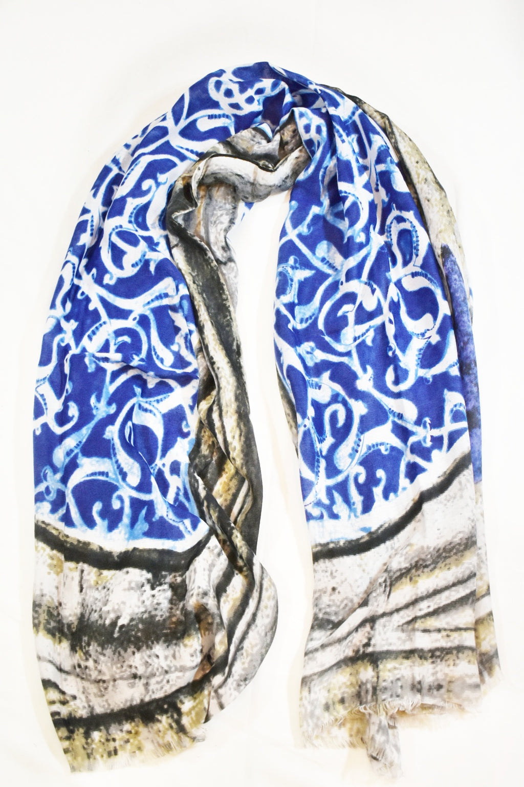 Foulard maxi con stampa ghirigori