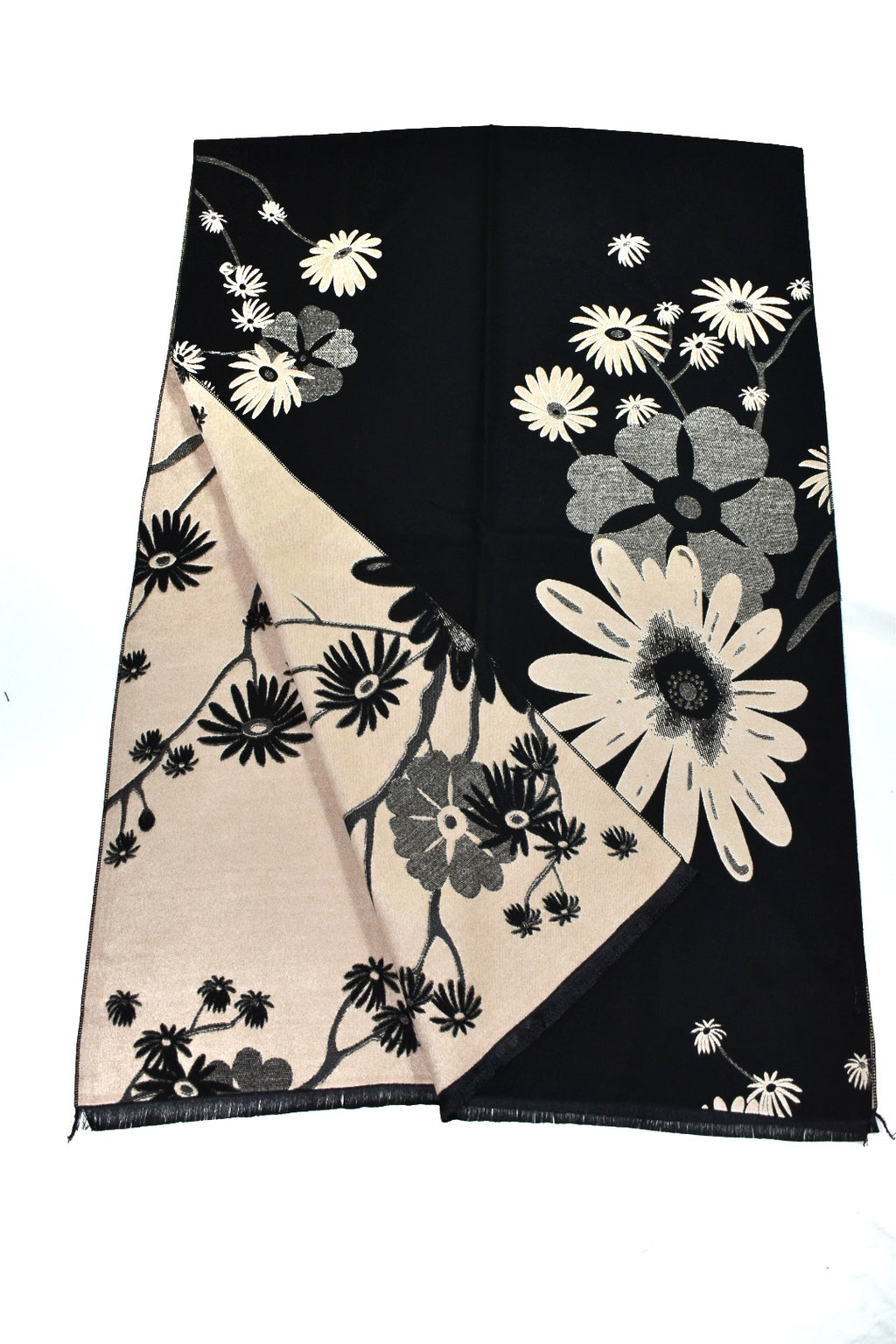 Sciarpa morbida rametti e fiori