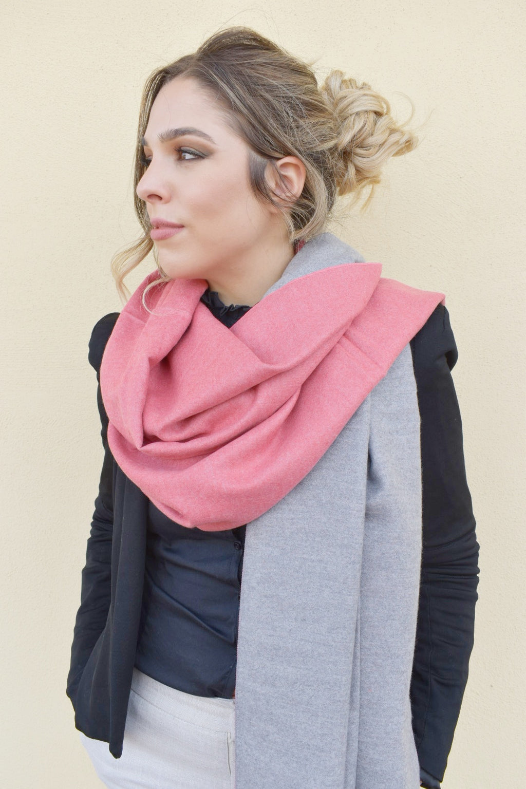 Sciarpa morbida doppio colore