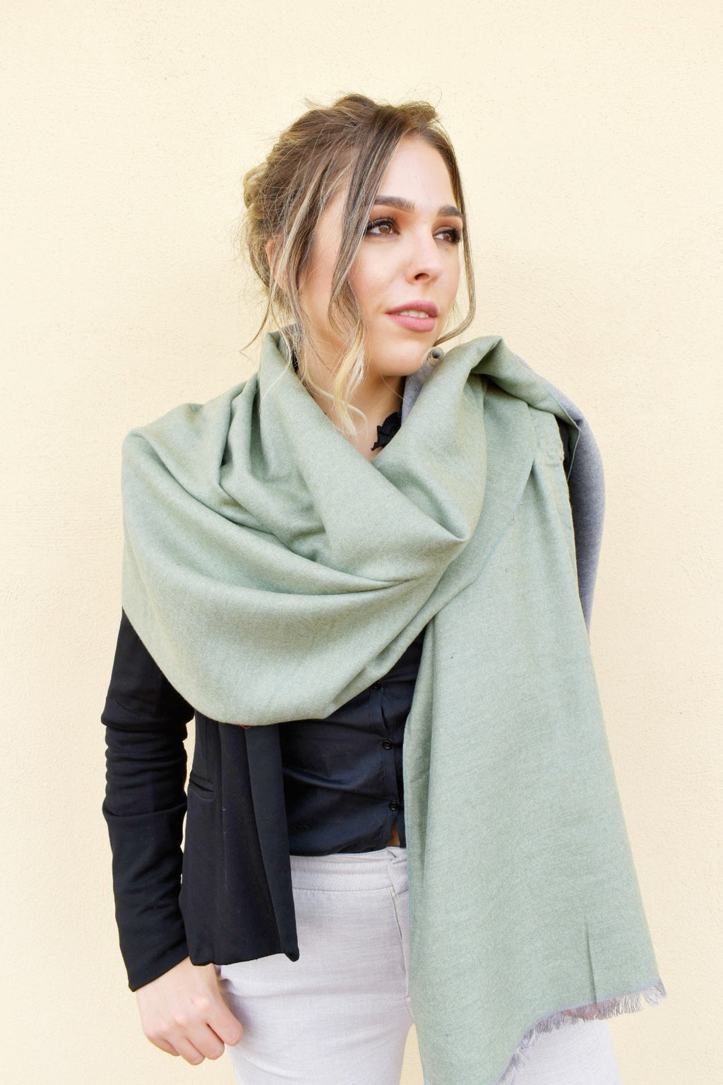 Sciarpa morbida doppio colore