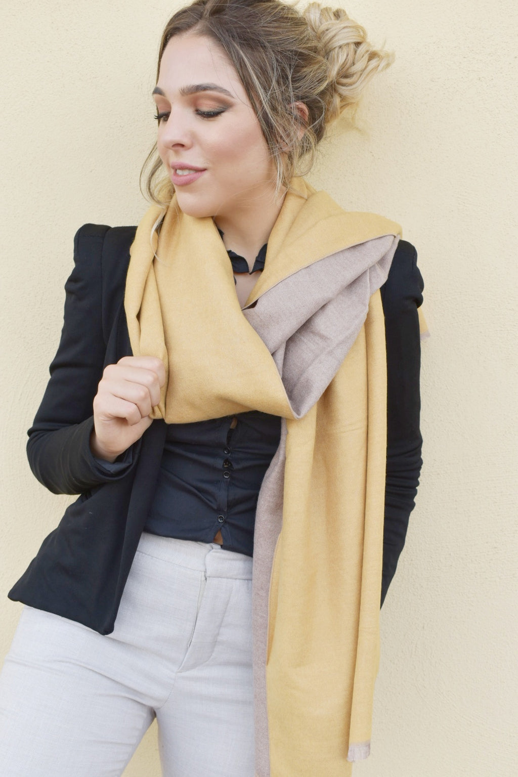 Sciarpa morbida doppio colore