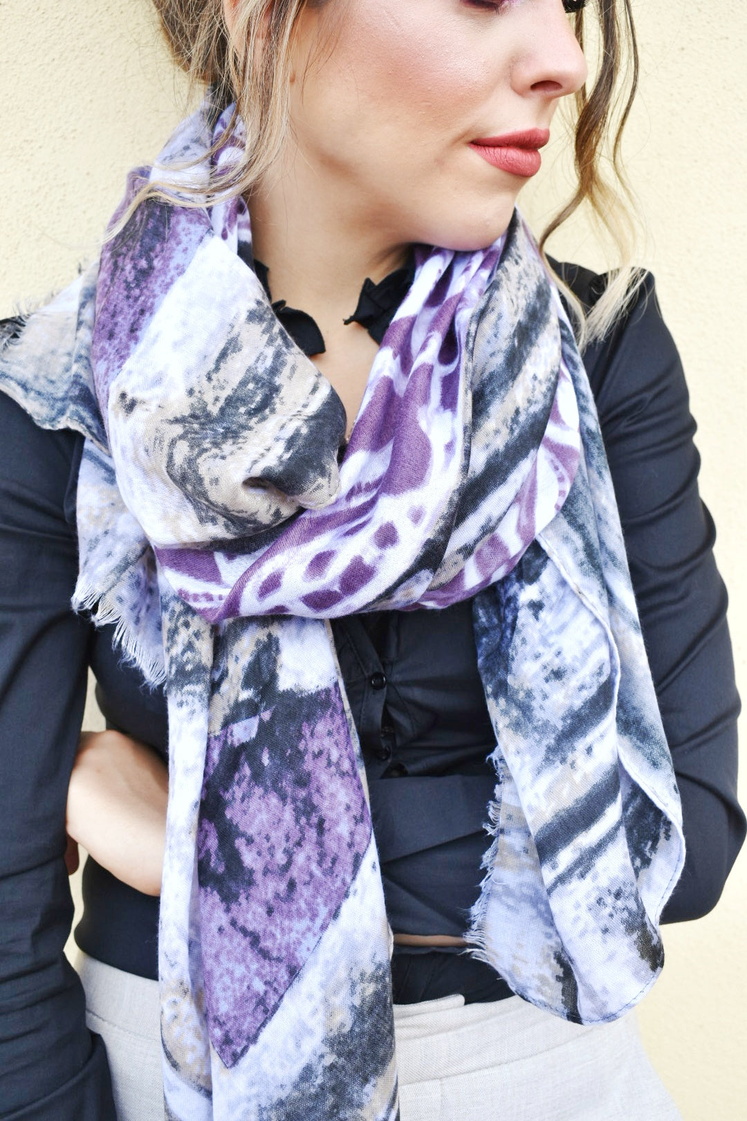 Foulard maxi con stampa ghirigori