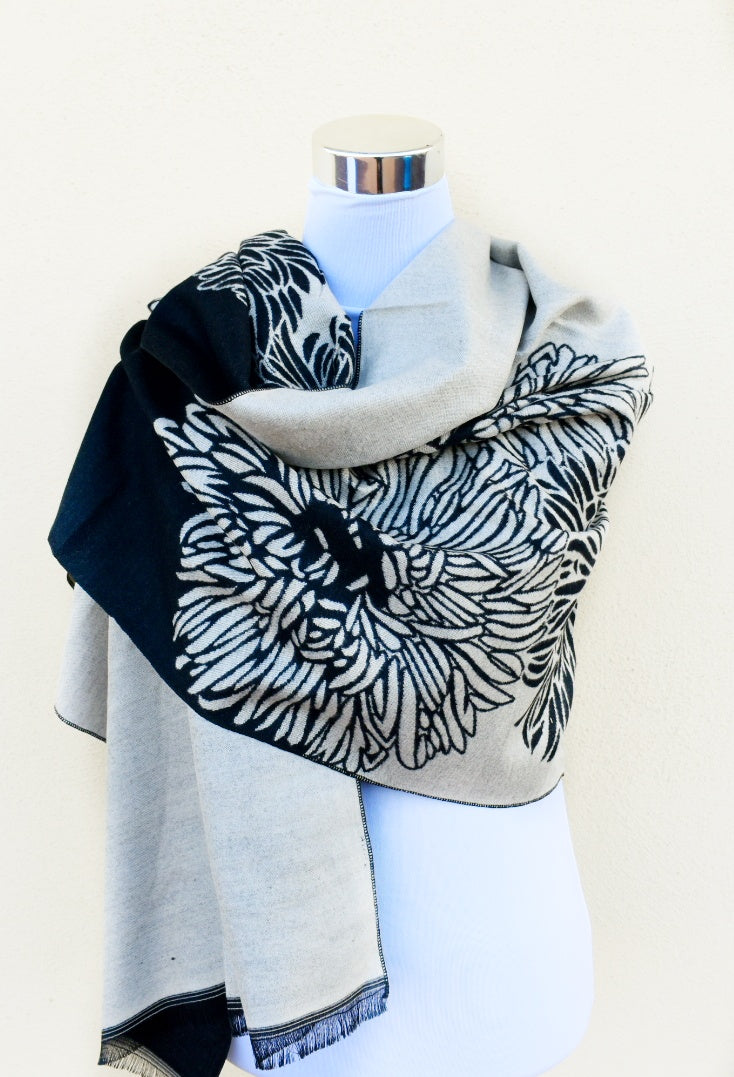 Sciarpa double color flowers