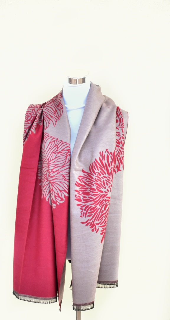 Sciarpa double color flowers