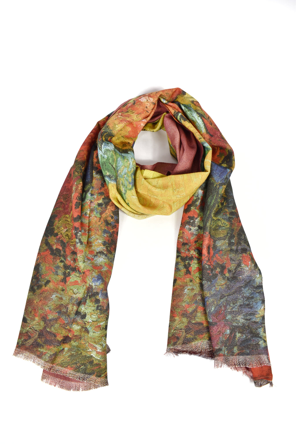 Foulard in cashmere laminato " La vigna rossa "