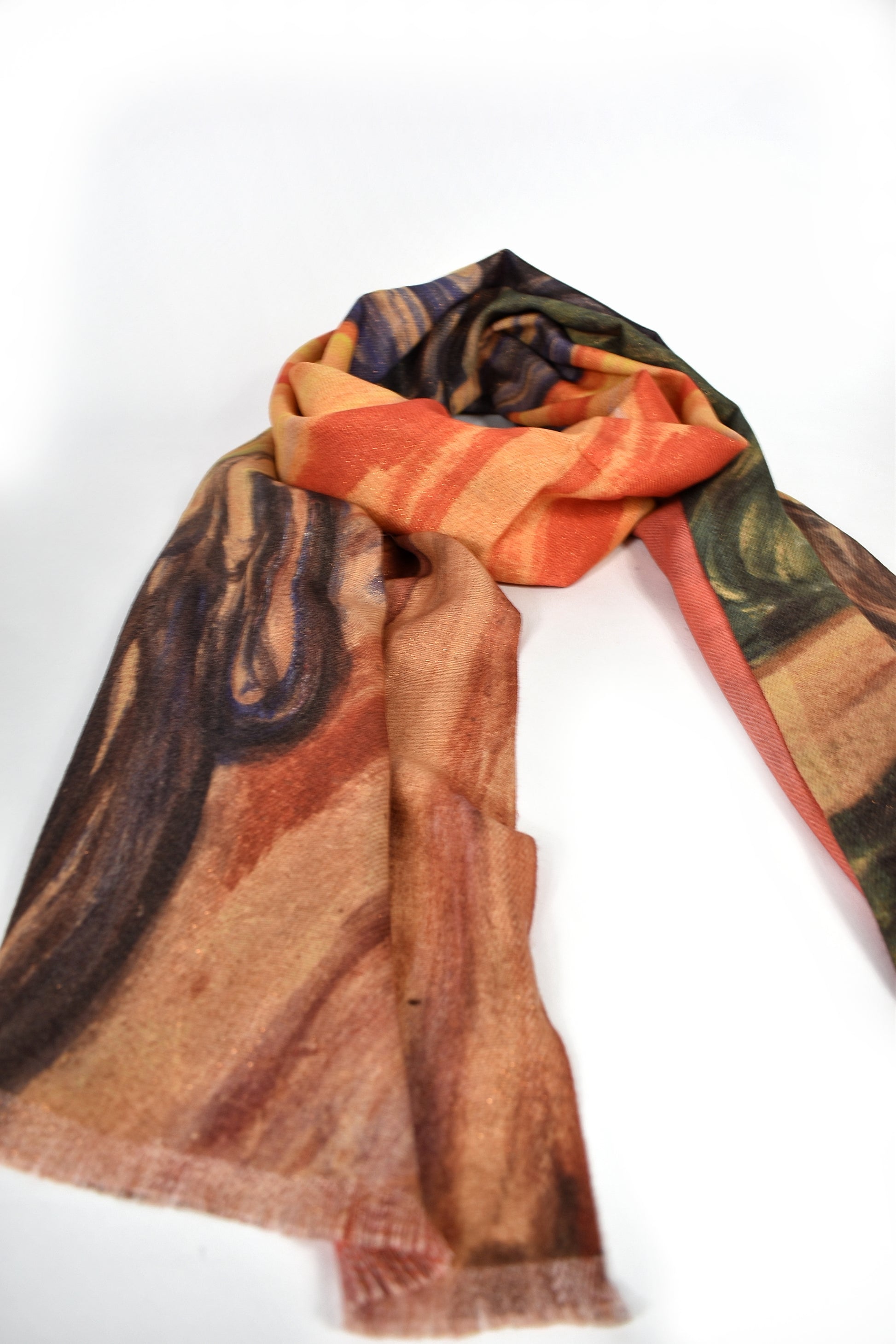 Foulard in cashmere laminato L'urlo