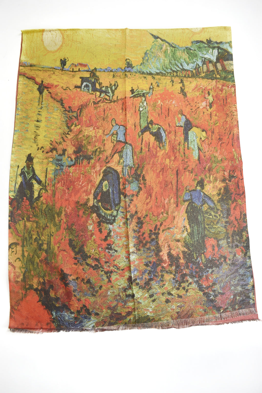 Foulard in cashmere laminato " La vigna rossa "