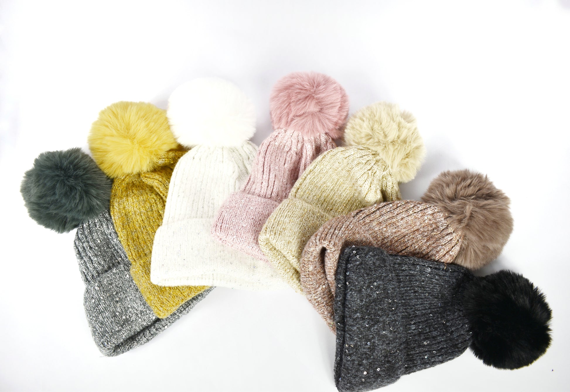 Cappello pompon paillettes