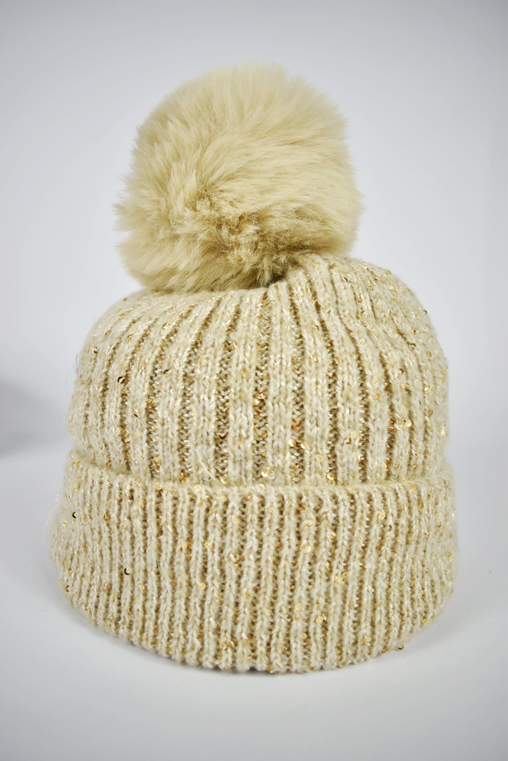 Cappello pompon paillettes
