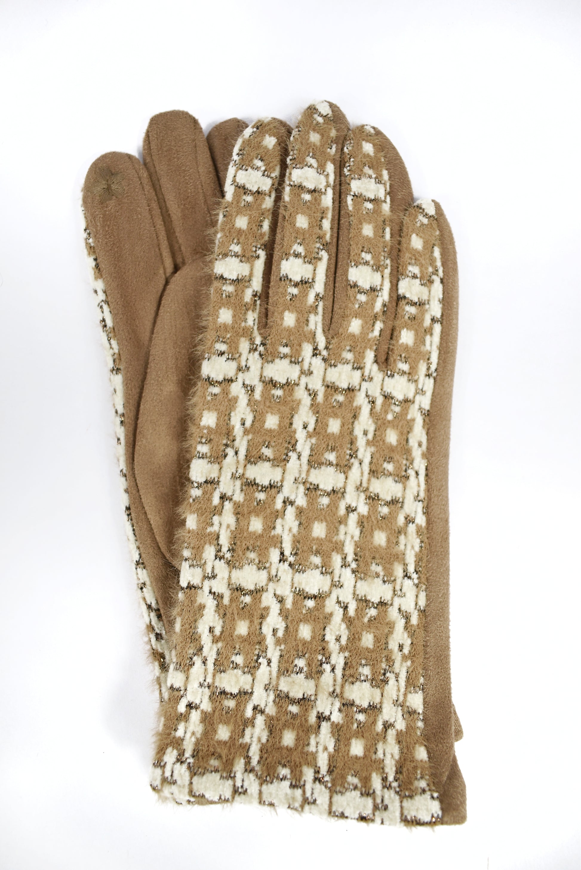 Guanti morbidi pied de poule