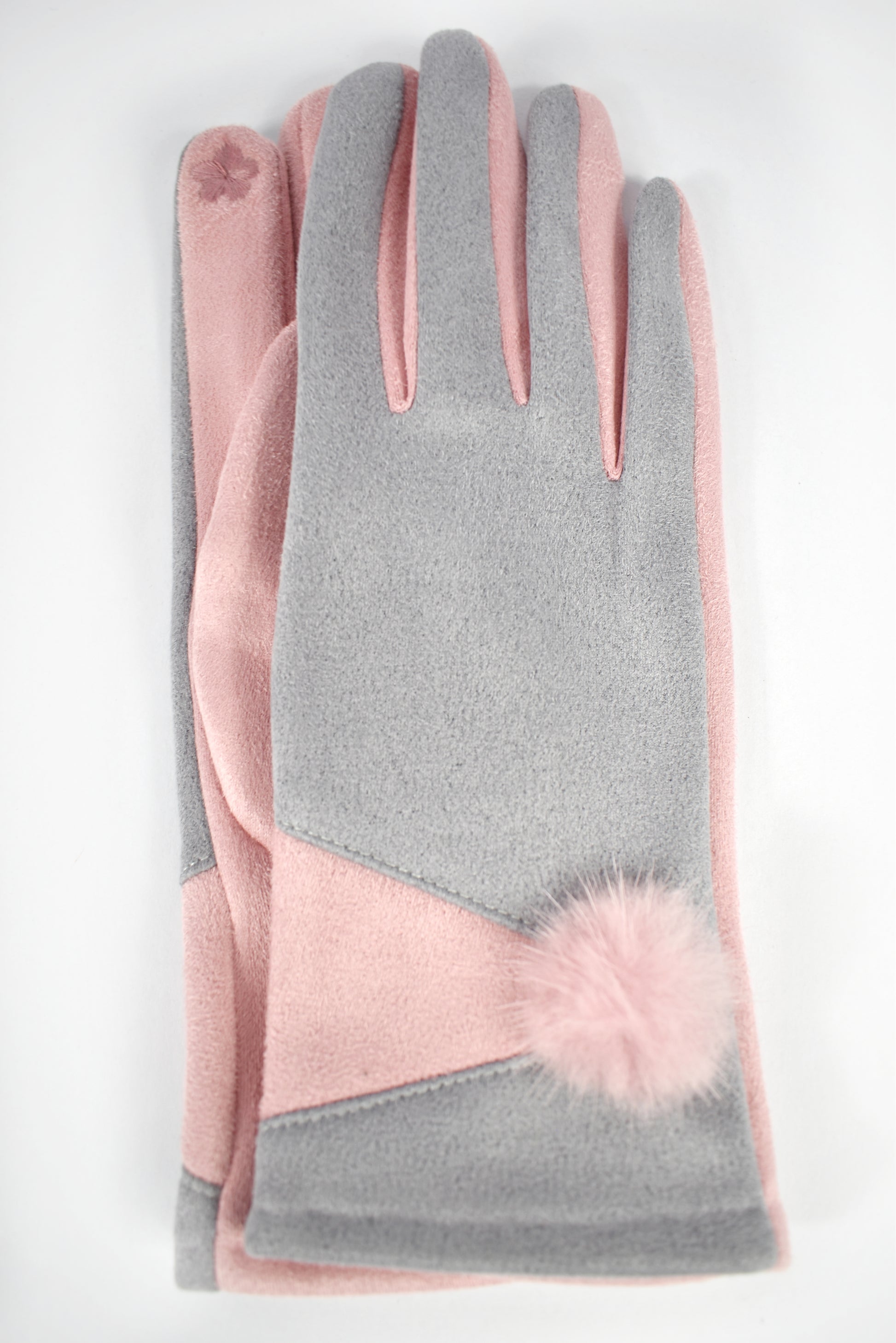 Guanti effetto camoscio triangolo