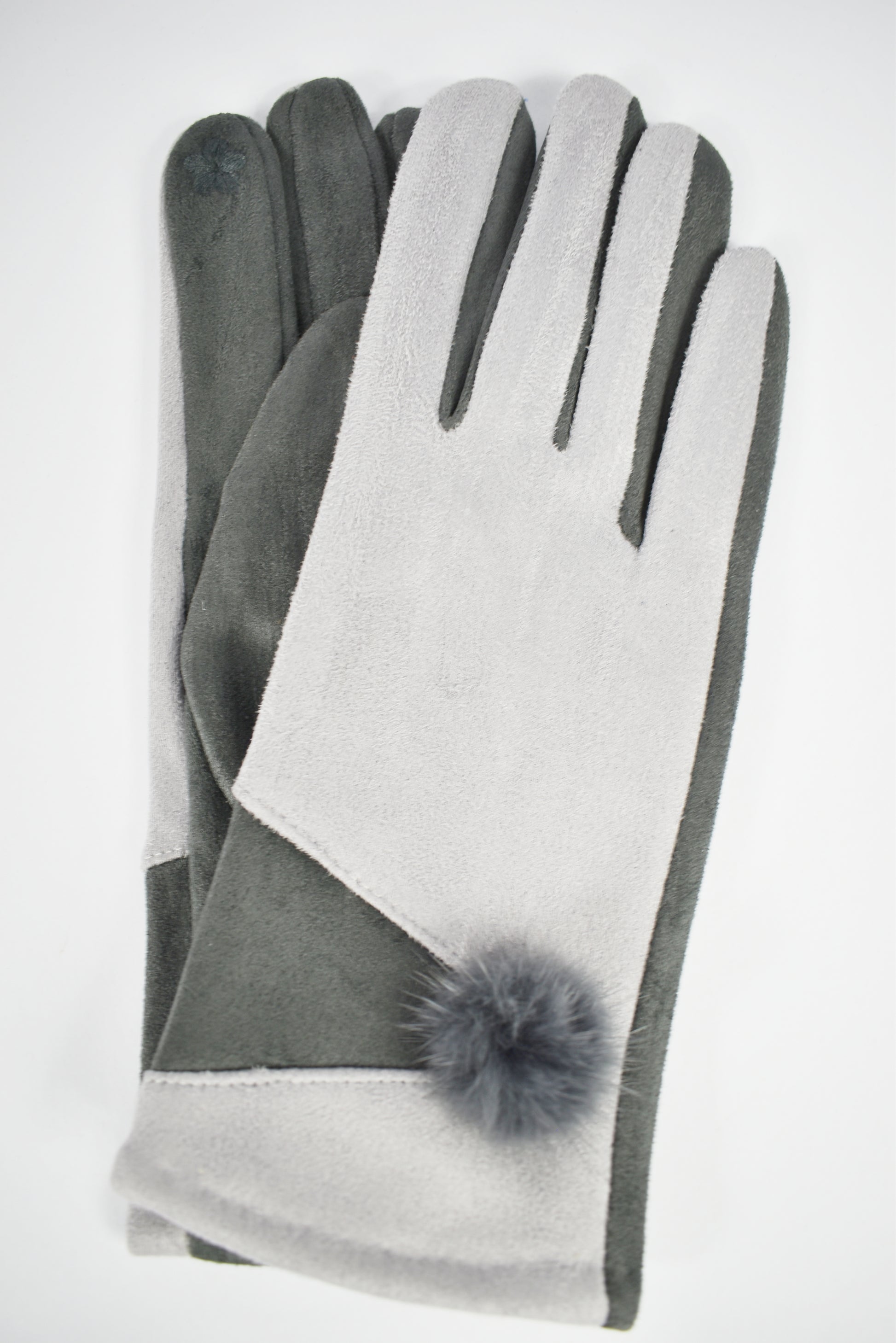 Guanti effetto camoscio triangolo