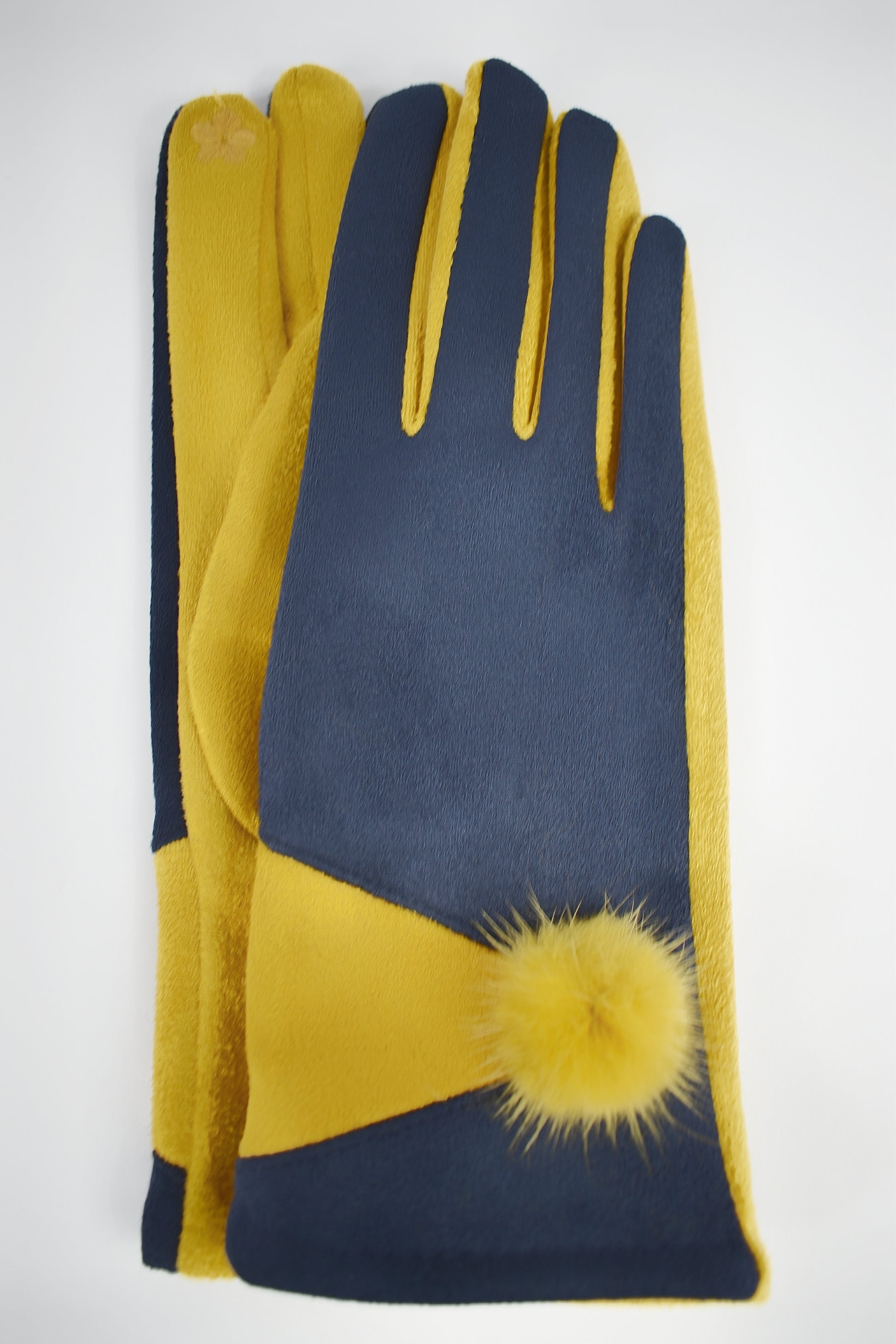 Guanti effetto camoscio triangolo