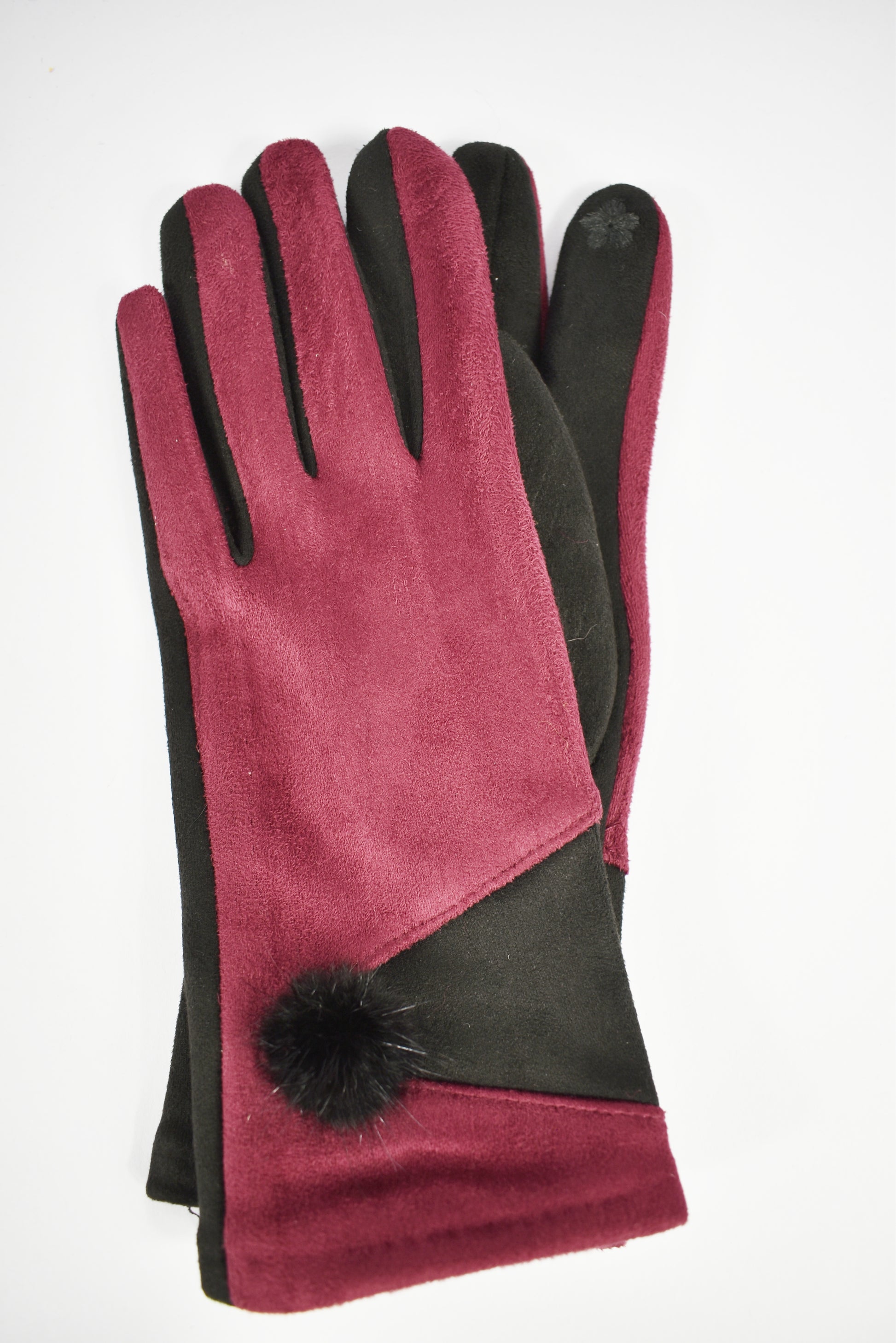 Guanti effetto camoscio triangolo