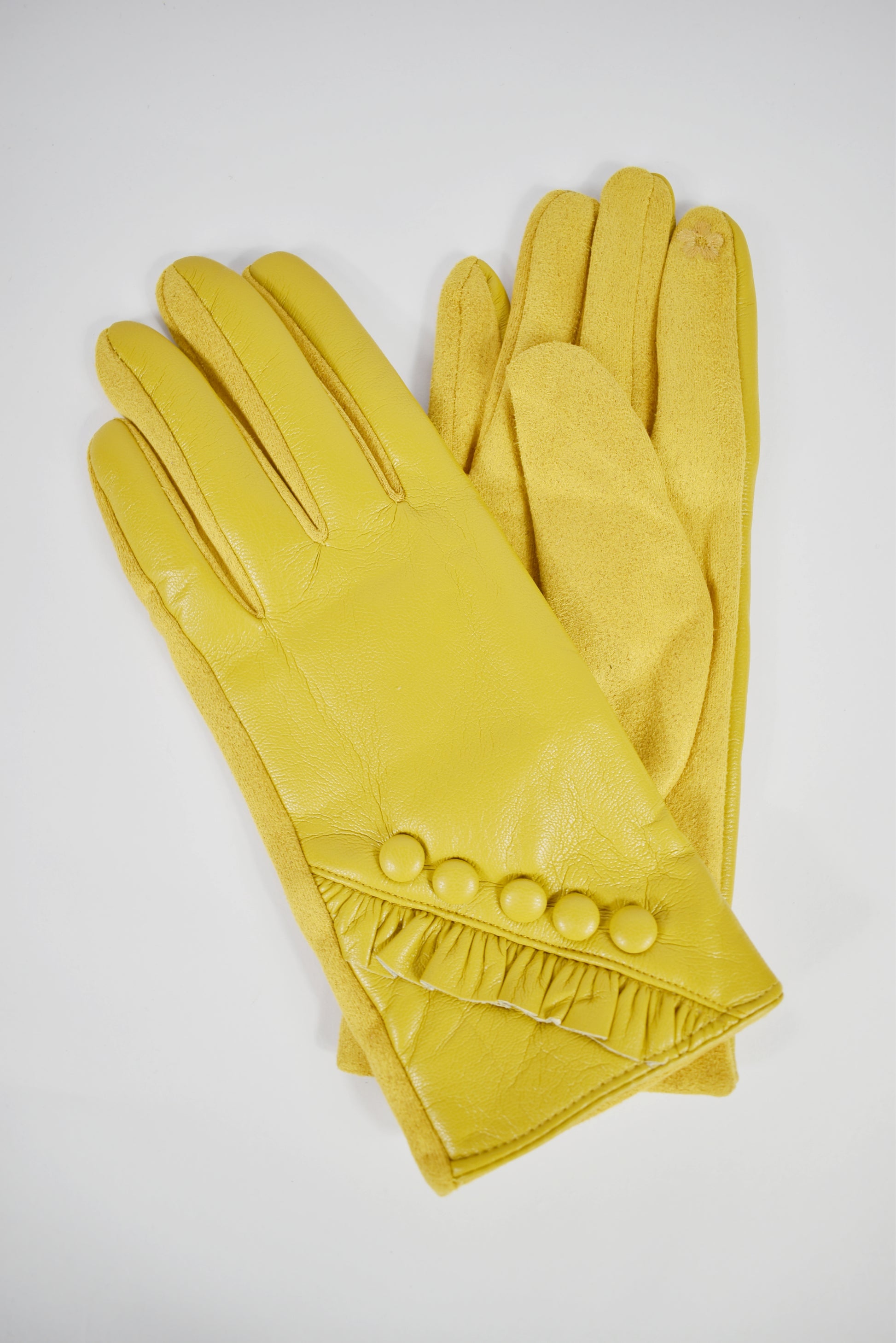 Guanti eco pelle bottoncini