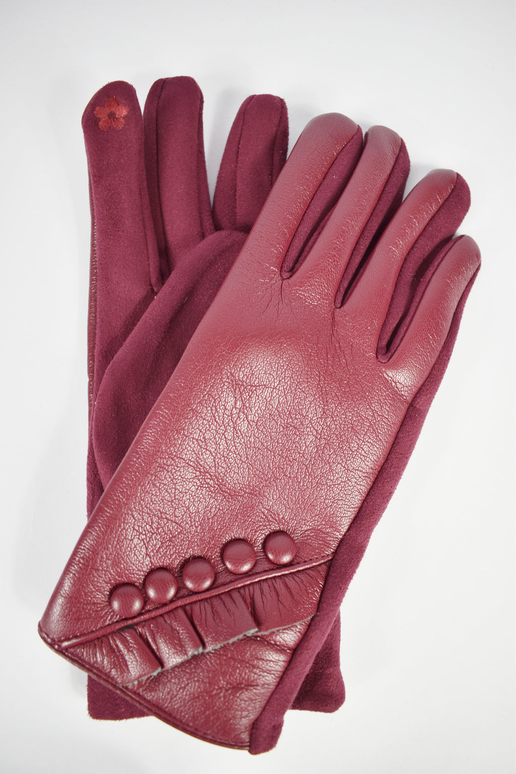 Guanti eco pelle bottoncini