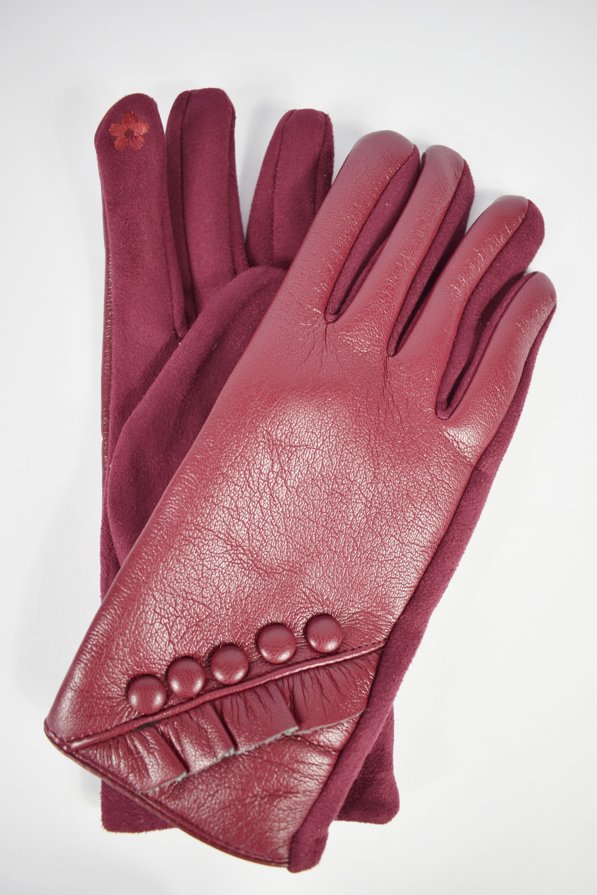 Guanti eco pelle bottoncini