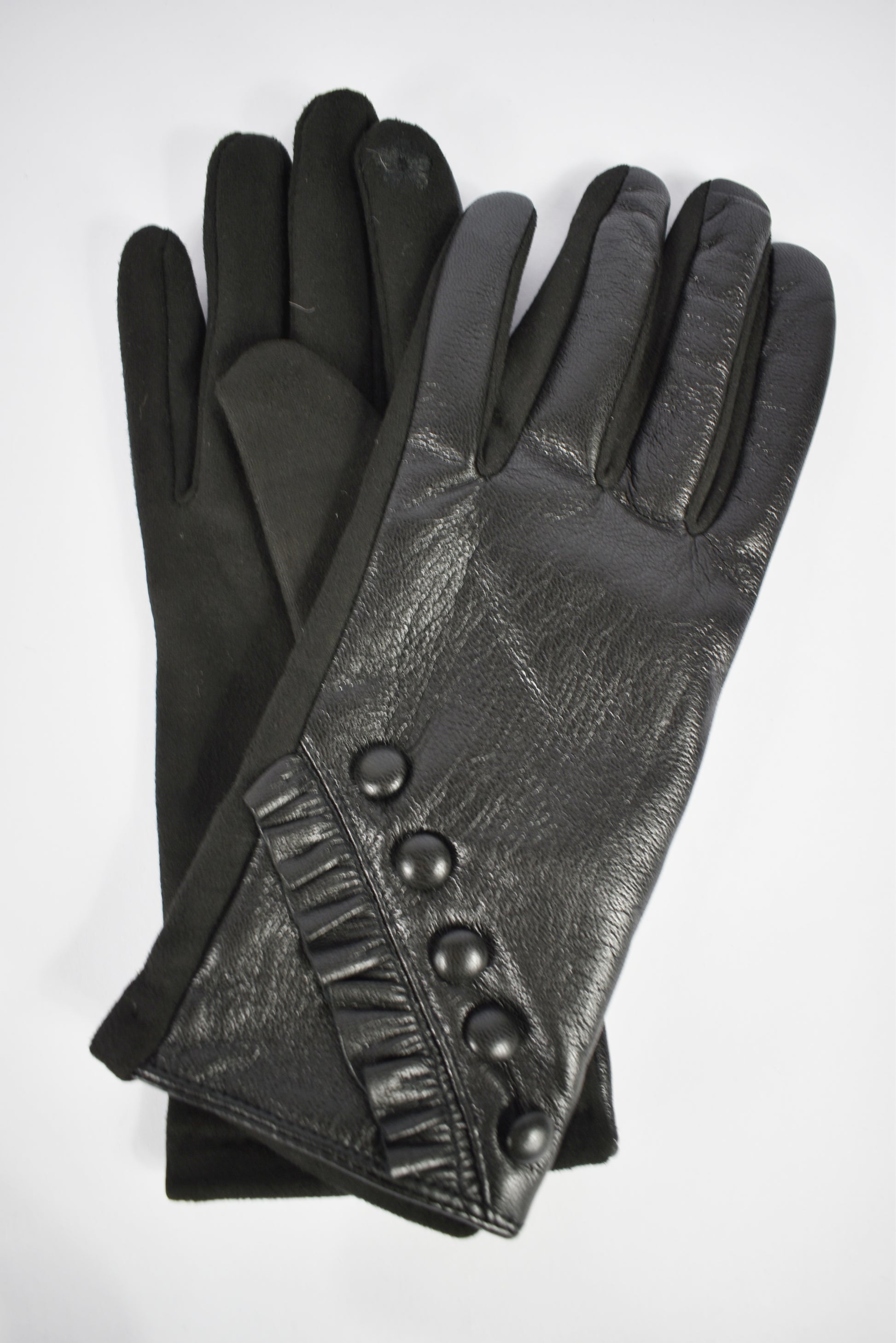 Guanti eco pelle bottoncini