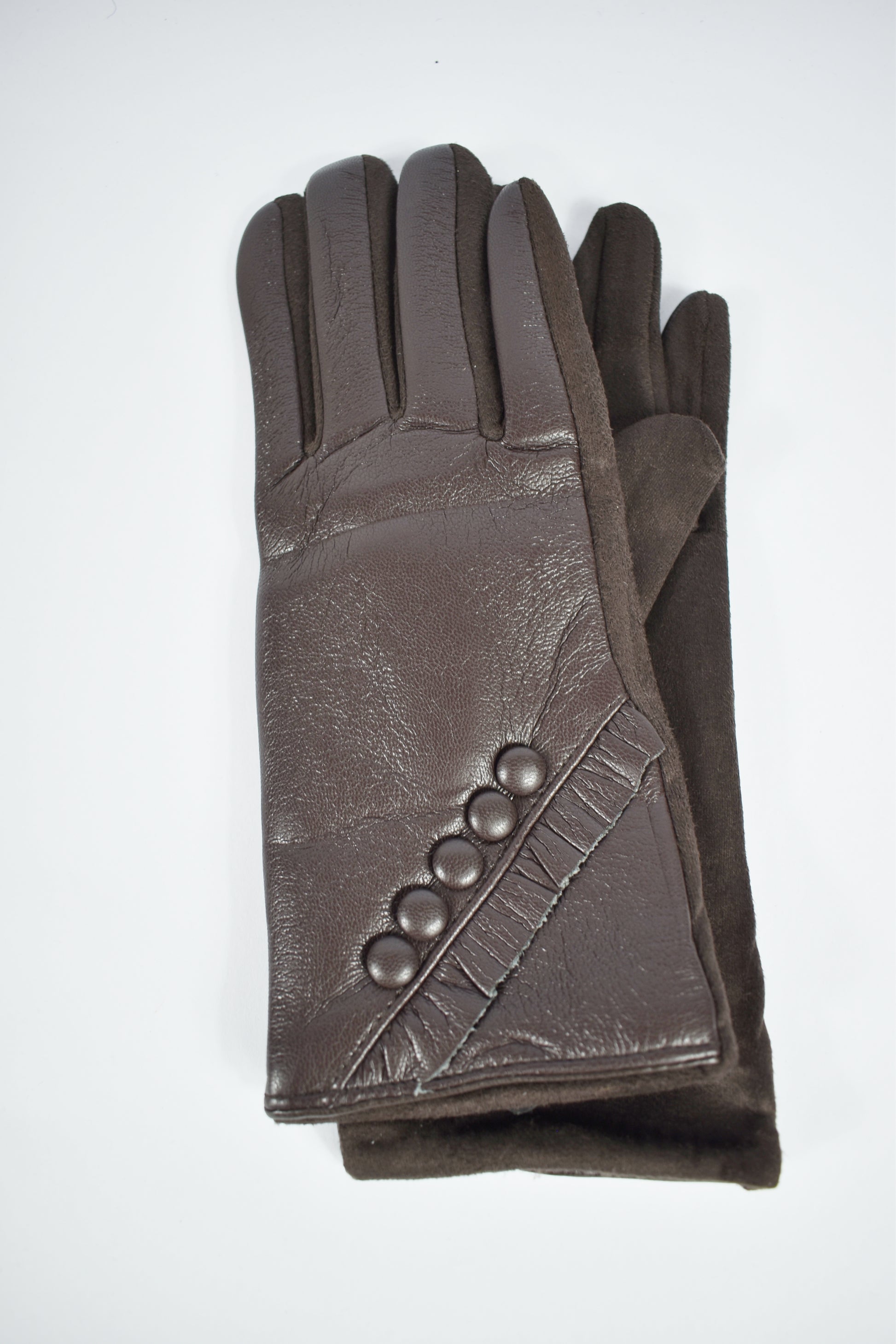 Guanti eco pelle bottoncini