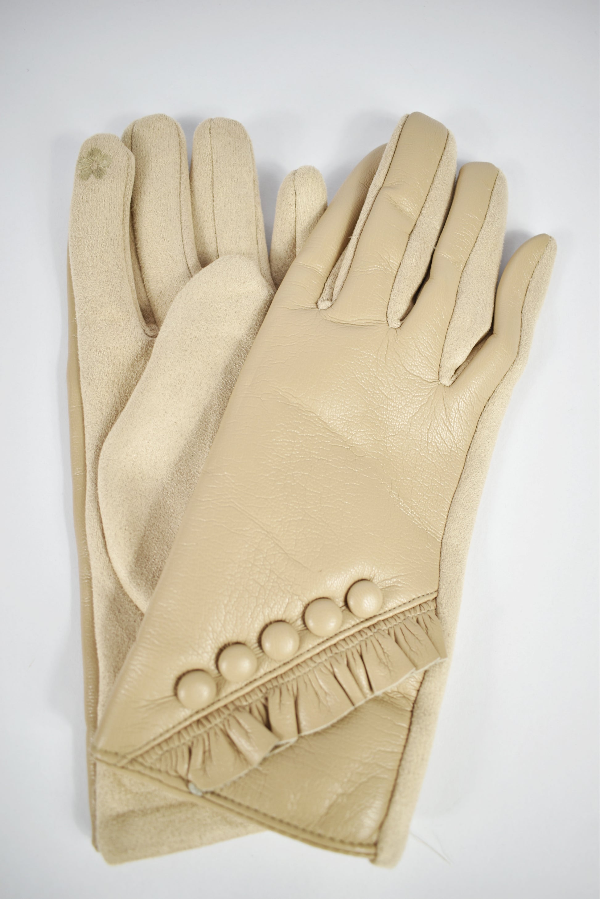 Guanti eco pelle bottoncini