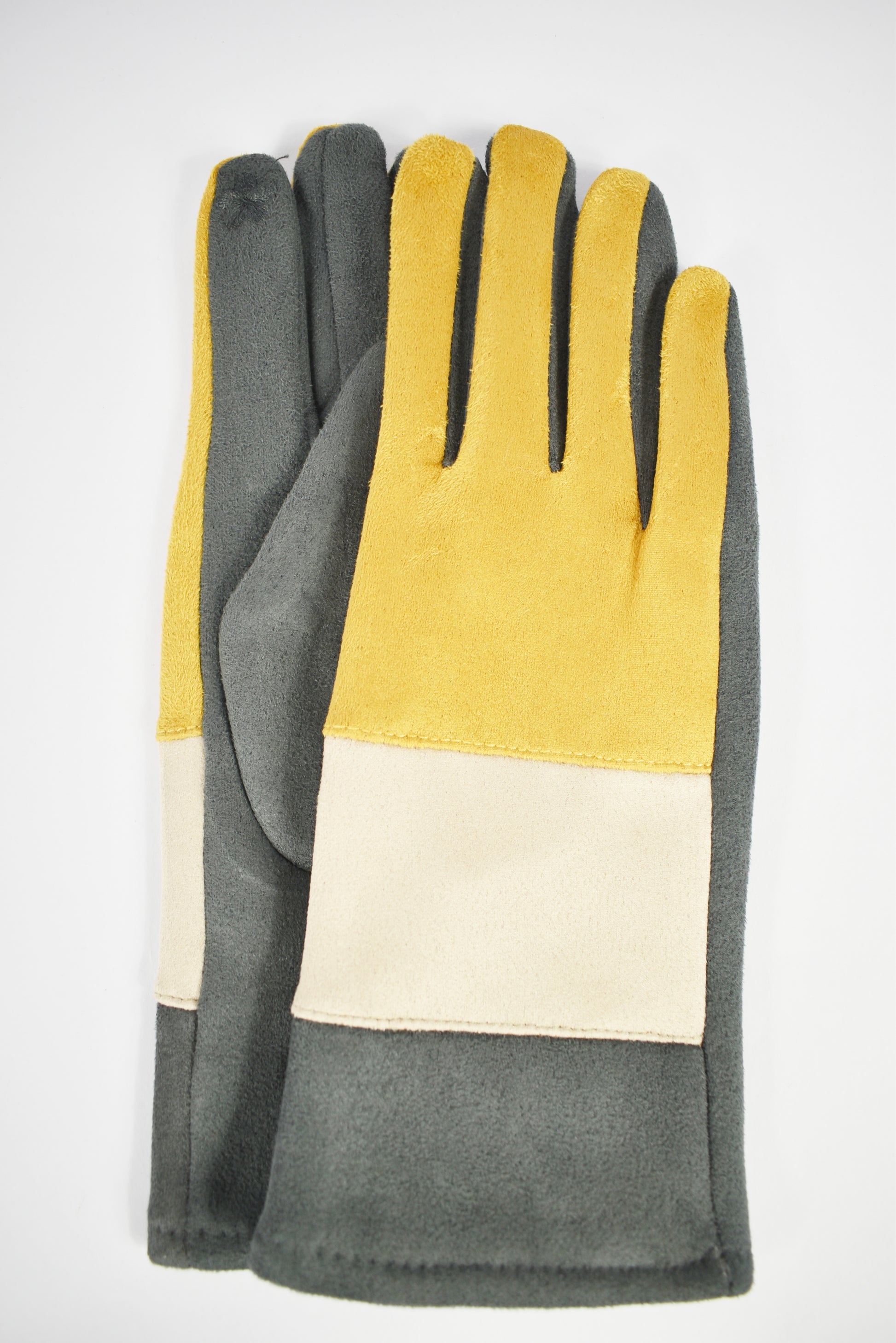 Guanti effetto camoscio color