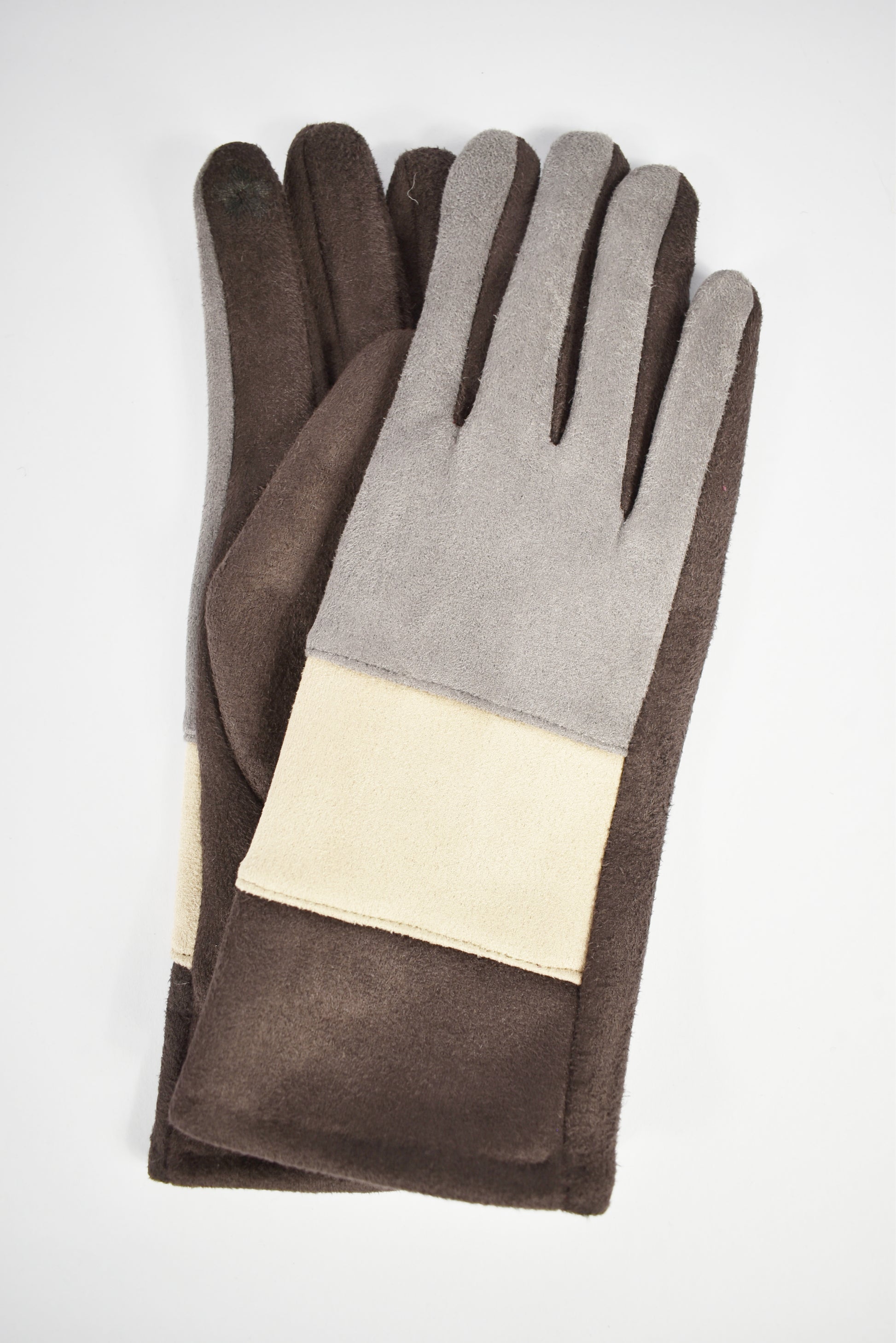 Guanti effetto camoscio color